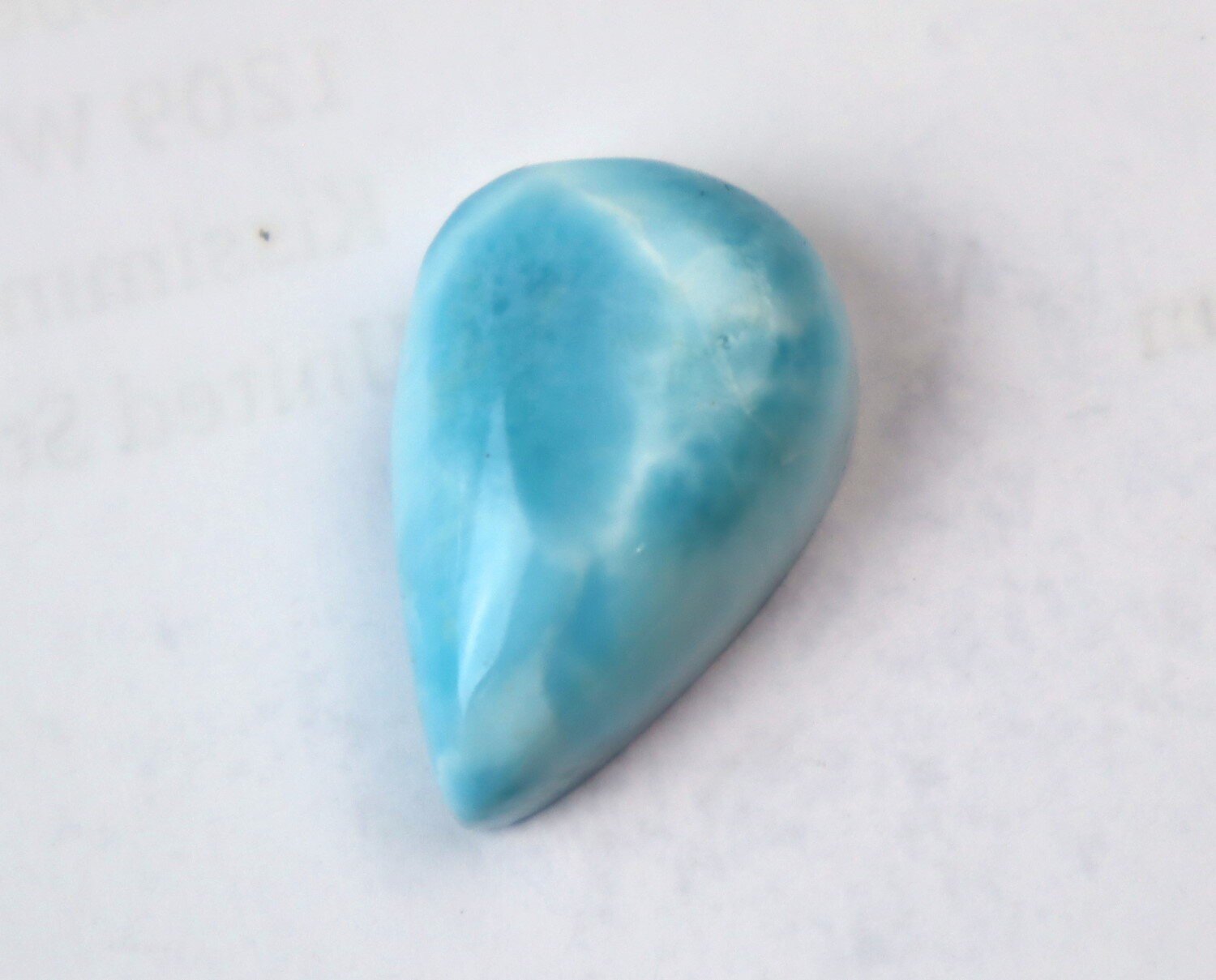 Exquisite Dominican Natural Sky Blue Larimar Teardrop Cabochon 24mm – photo 7