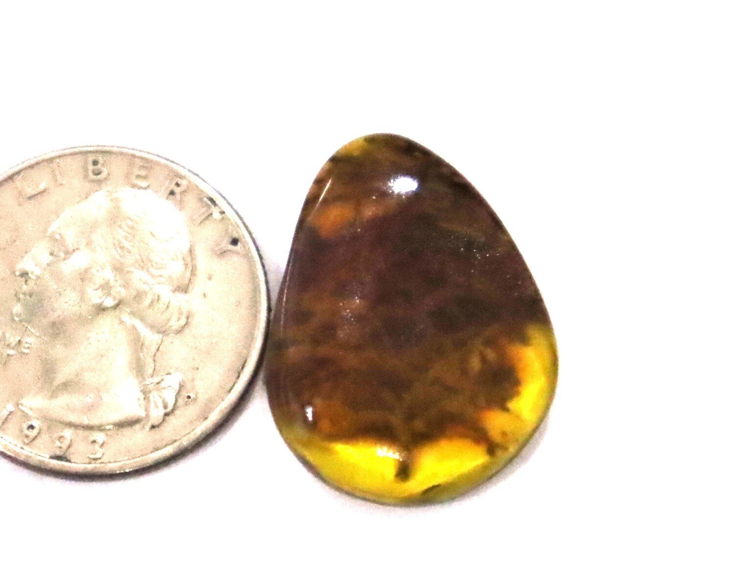 Charming Design Natural Dominican Translucent Deep Blue Amber Polished Stone 26mm – photo 12