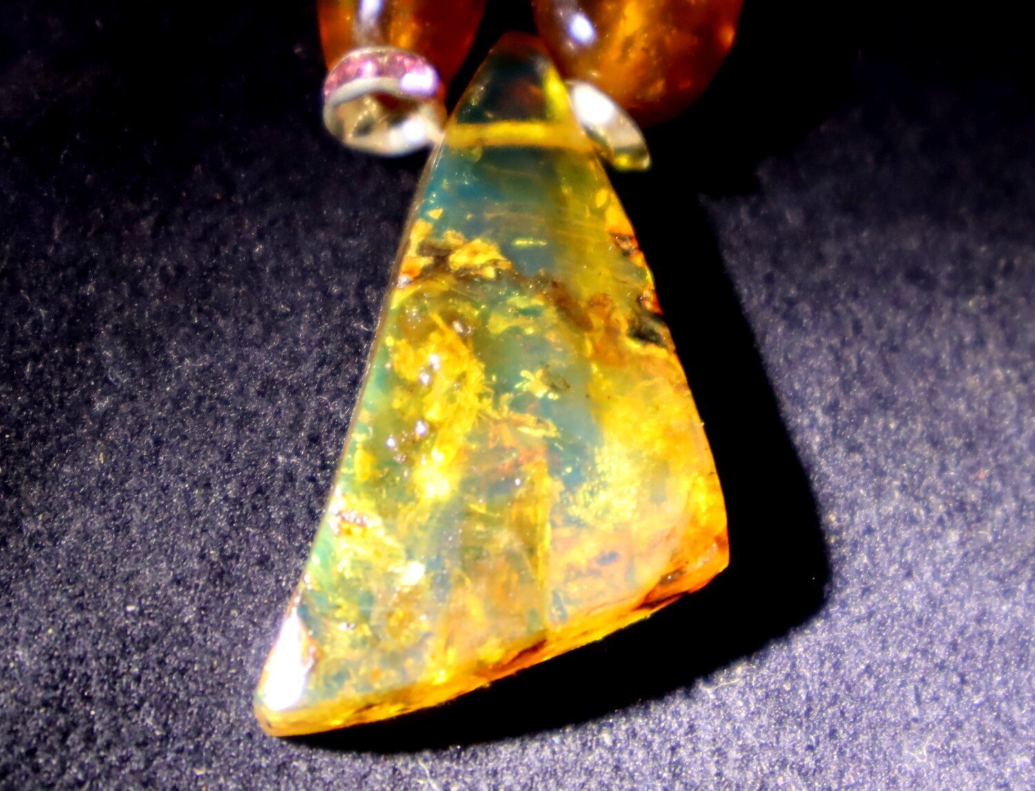 Magnificent Natural Clear Ocean Blue Amber .925 Sterling Silver Necklace 21inch – photo 5