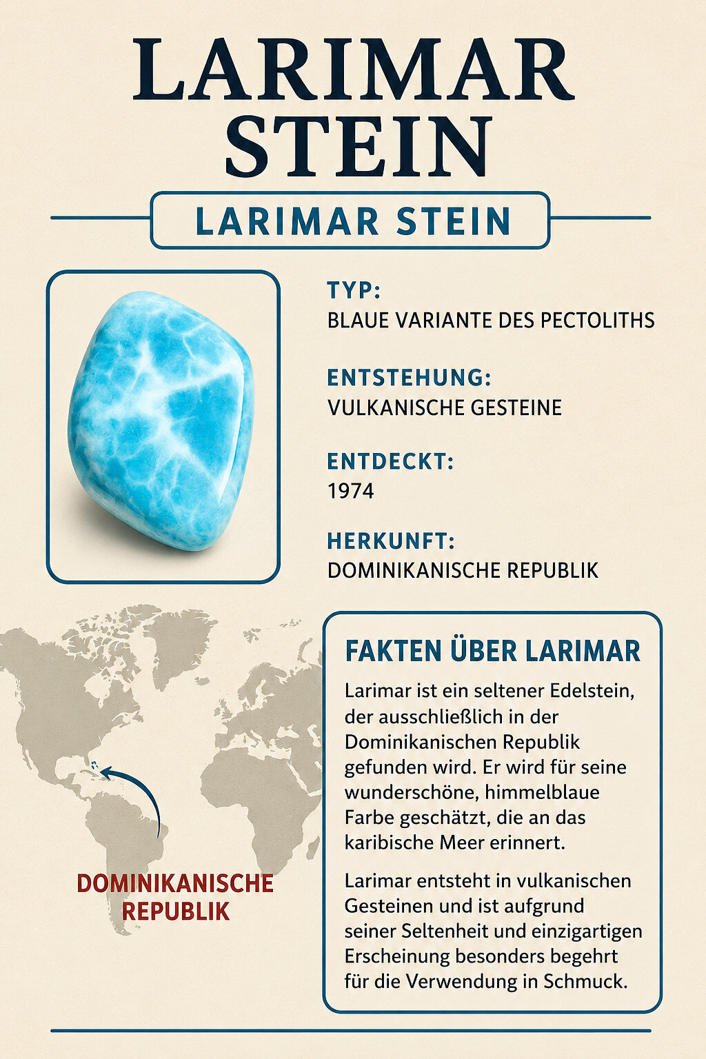 Echter Ozeanblauer Larimar Anhänger aus 925 Sterling Silber – Rechteckig 35mm – photo 3