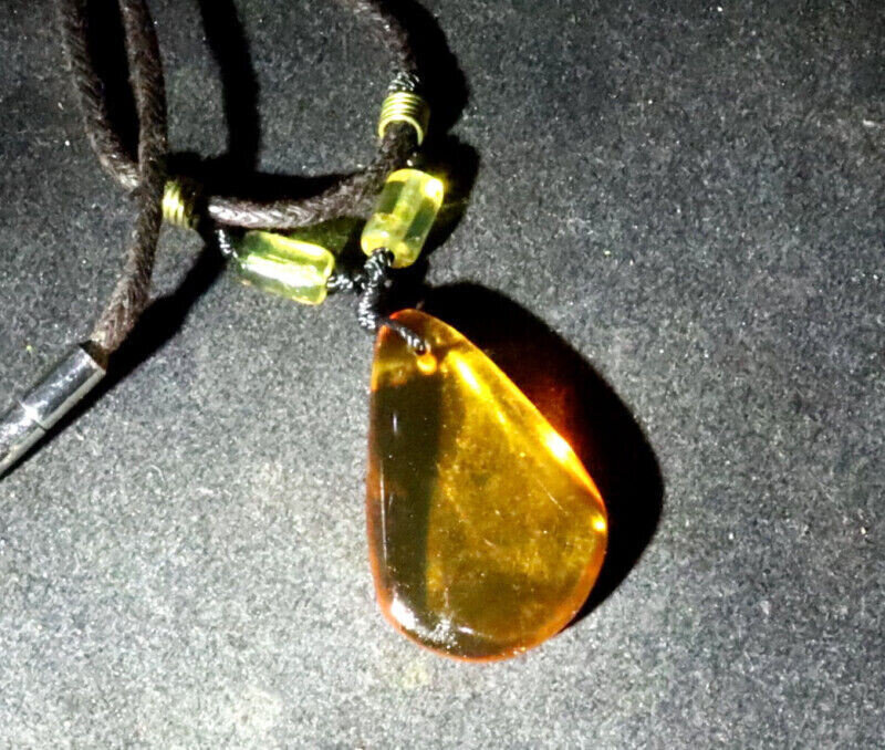 Exquisite Natural Clear Orange Green Amber Necklace 21inch – photo 3