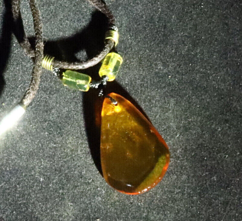 Exquisite Natural Clear Orange Green Amber Necklace 21inch – photo 7