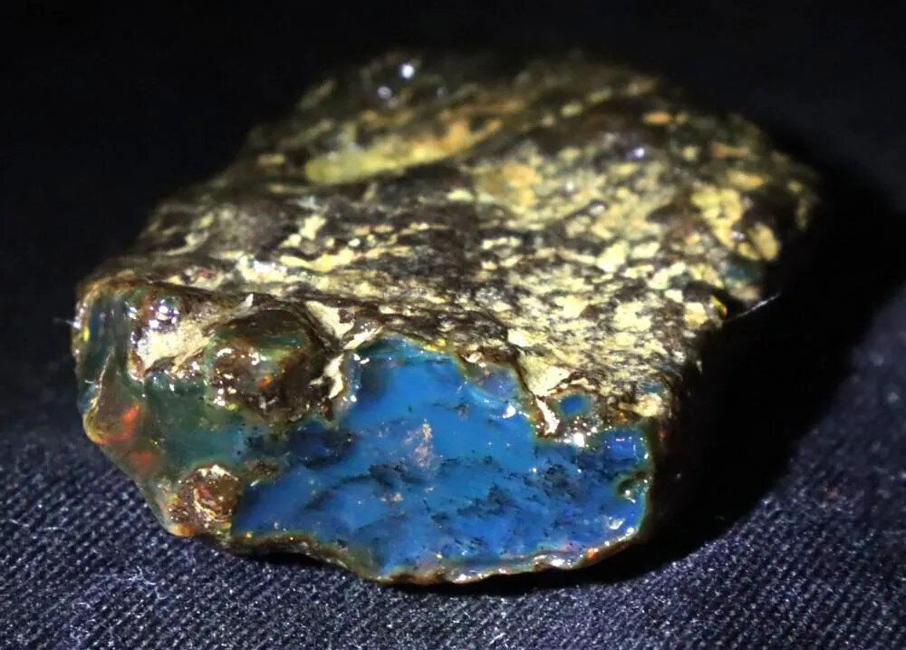 Outstanding Natural Dominican Clear Deep Blue Amber Rough Specimen 46mm 14g – photo 8