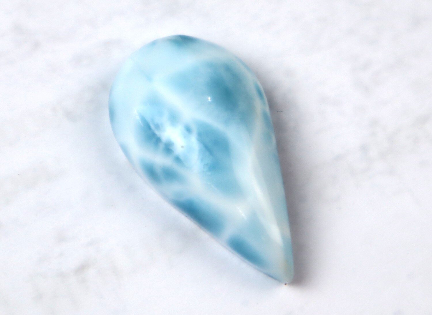 Excellent Natural Sky Blue Larimar Cabochon 25mm – photo 5