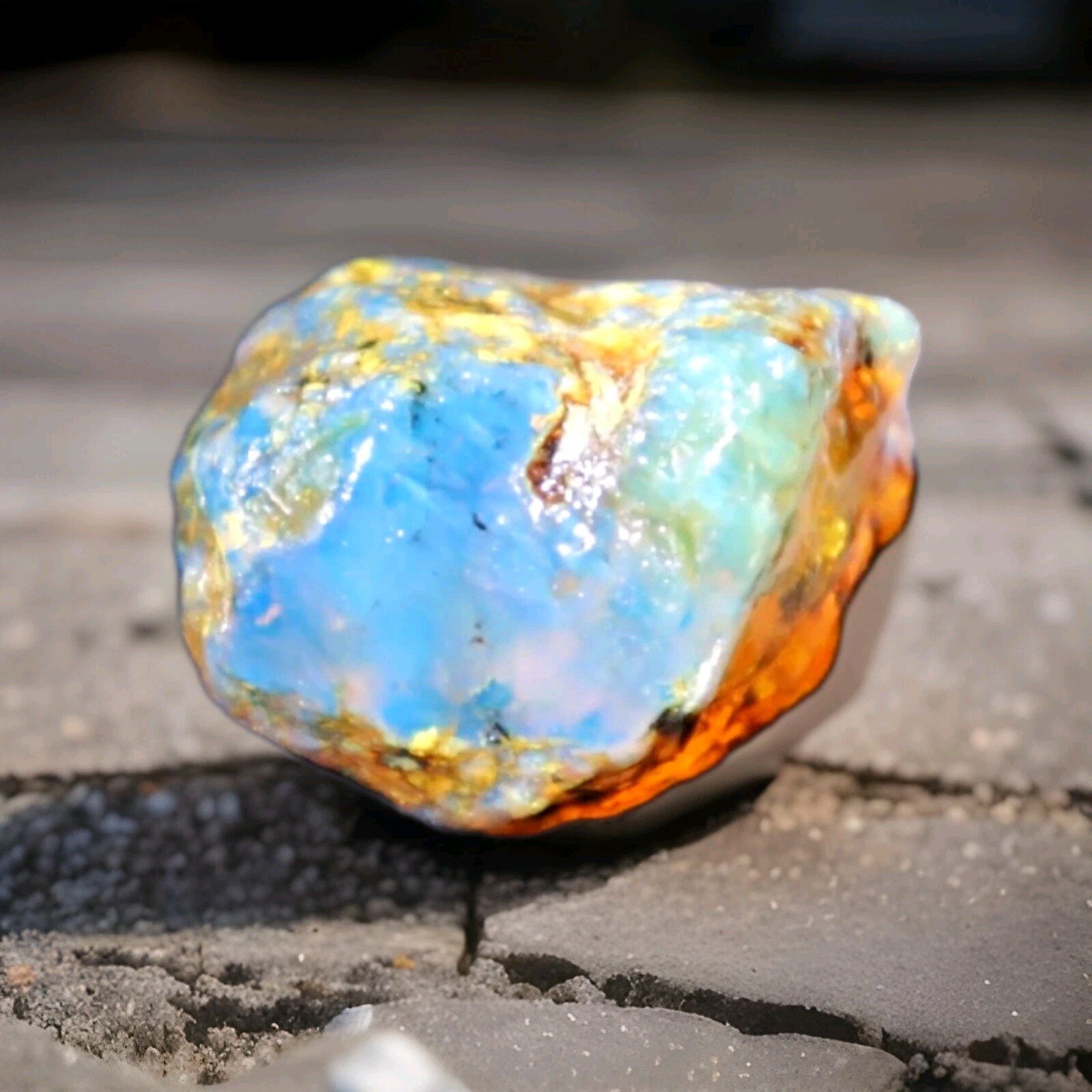 Impressive Natural Dominican Clear Green Blue Amber Rough Specimen 48mm 31g – photo 3