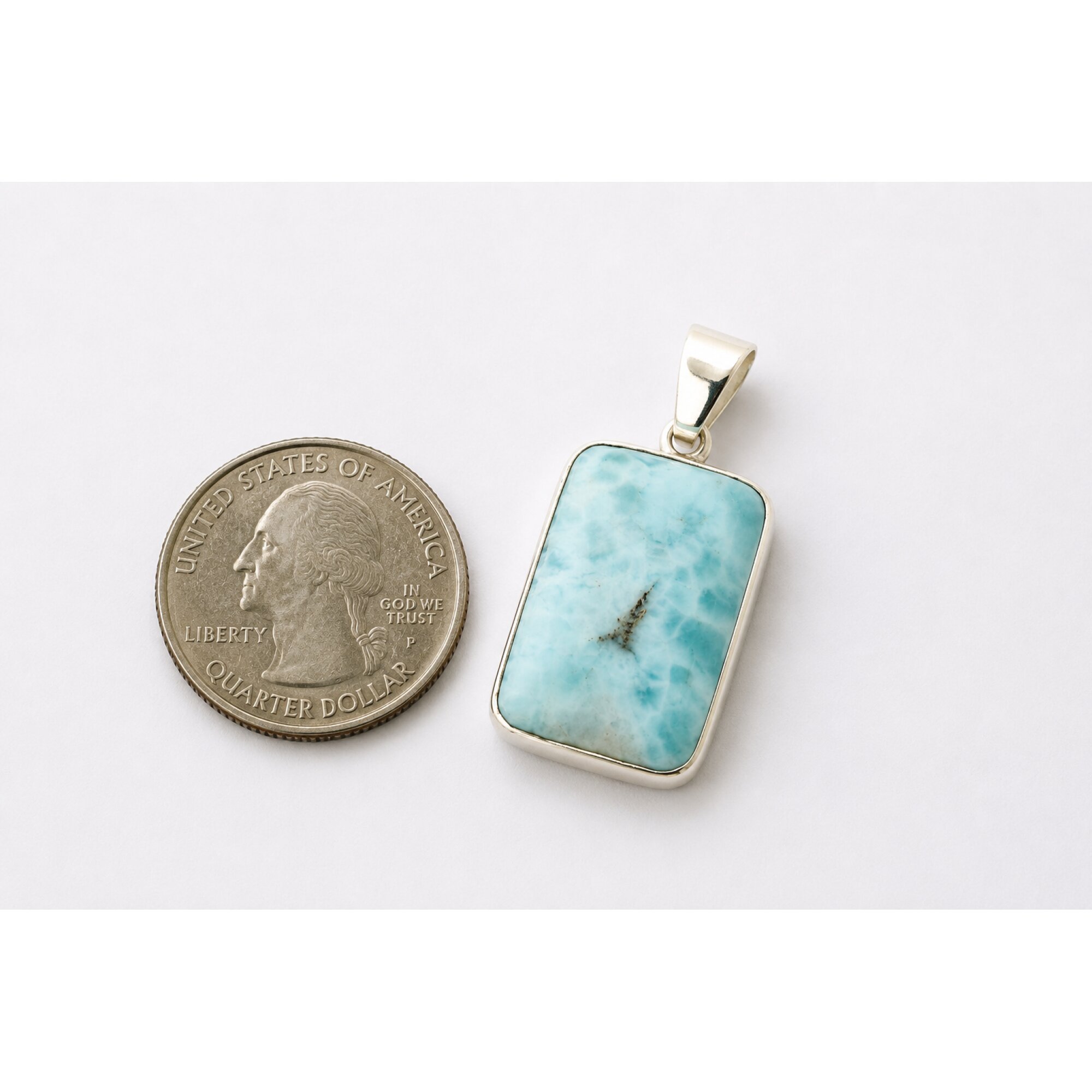 Studio Made Sky Blue Larimar 925 Sterling Silver Teardrop Pendant 30mm – photo 3