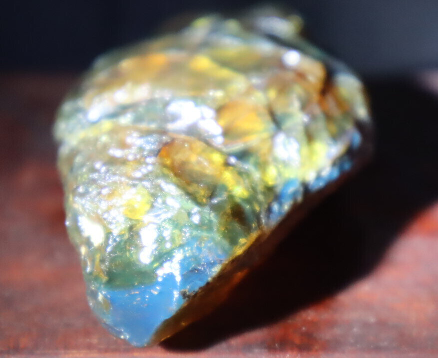Rare Inclusions Dominican Clear Volcanic Blue Amber Rough Specimen 75mm 35.1g – photo 3