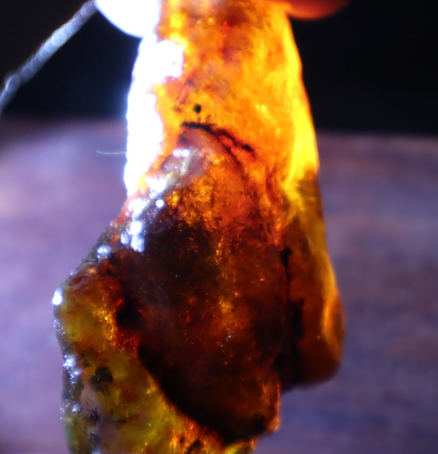 Exquisite Natural Dominican Clear Volcanic Blue Amber Rough Specimen 70mm 30g – photo 12