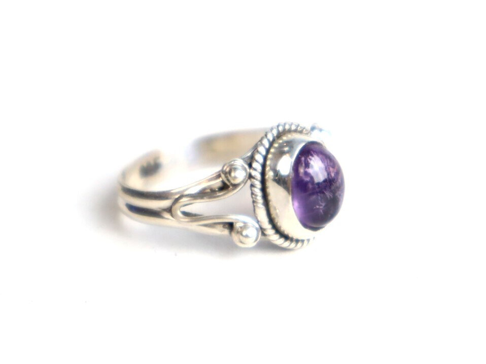 Natural Clear Deep Purple Amethyst .925 Sterling Silver Ring #6.5 – photo 2