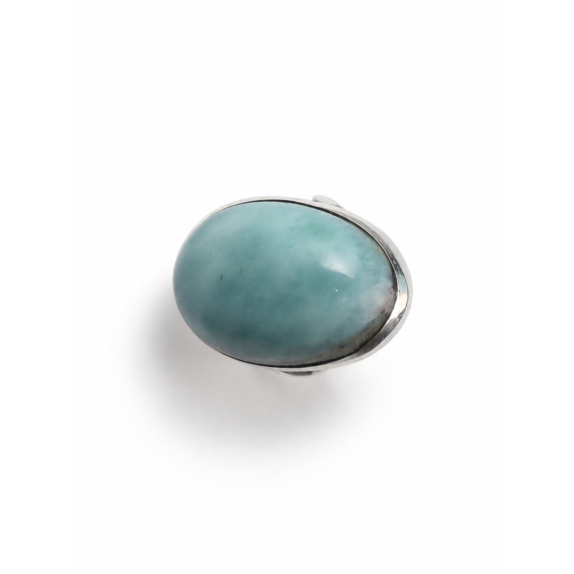 Handmade Sky Blue Larimar 925 Sterling Silver Ring #8.25 – photo 3