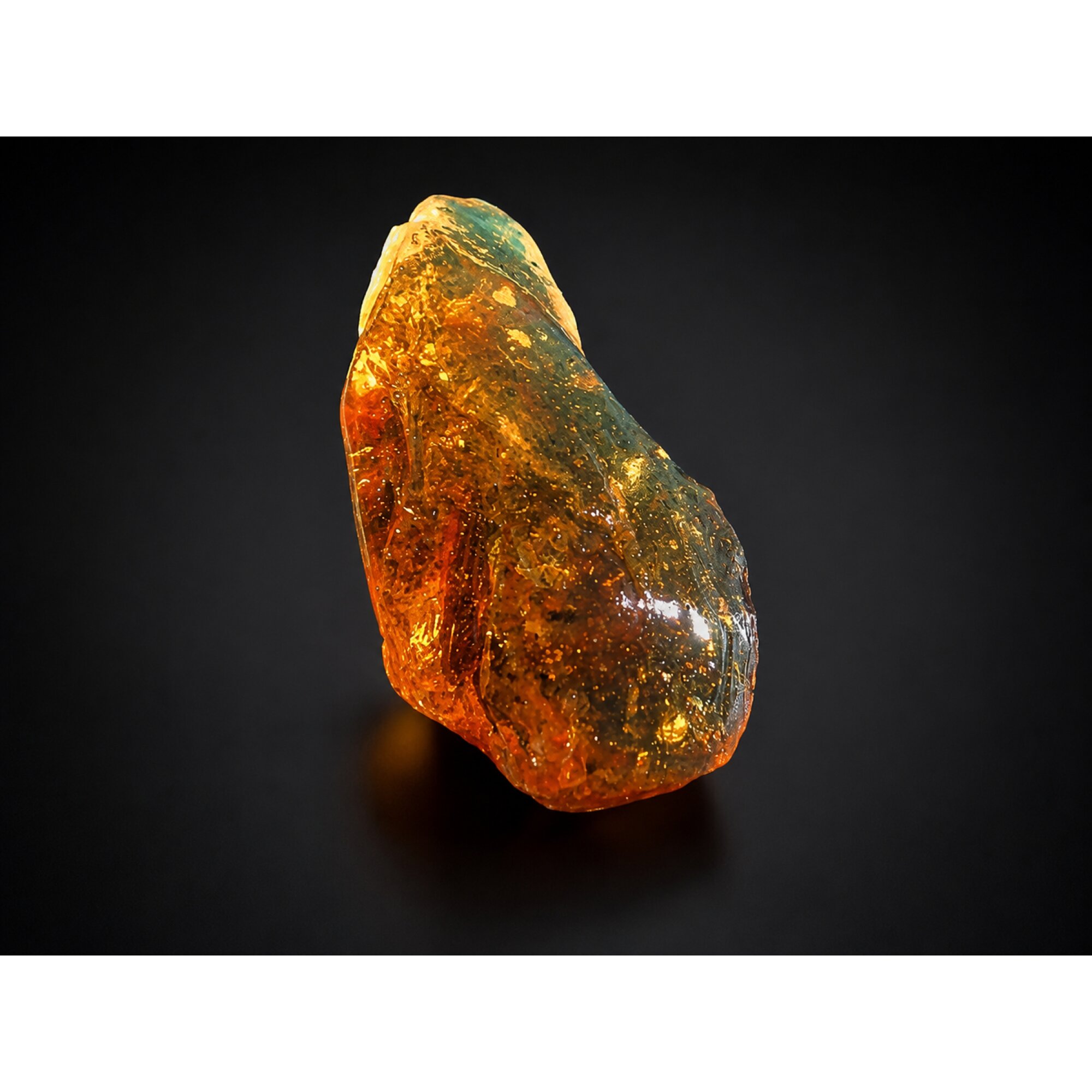 Authentic Crystal Clear Orange Green Dominican Amber Stones 54mm 15.6g – photo 3