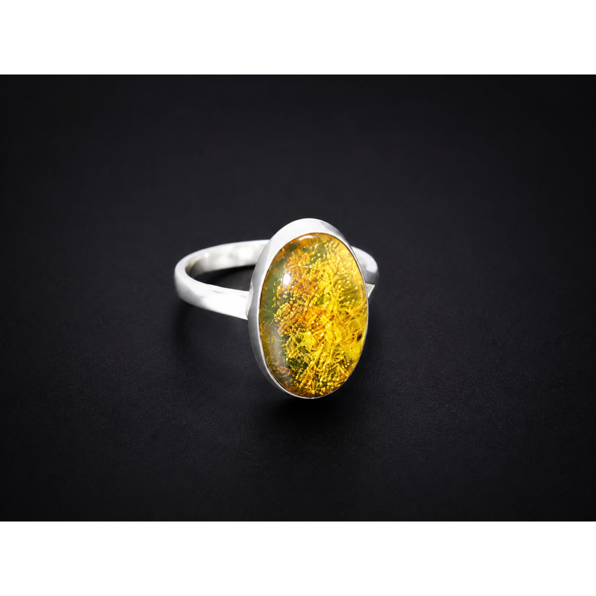 Artisan Crafted Clear Deep Orange Dominican Amber 925 Sterling Silver Ring #7.25 – photo 4