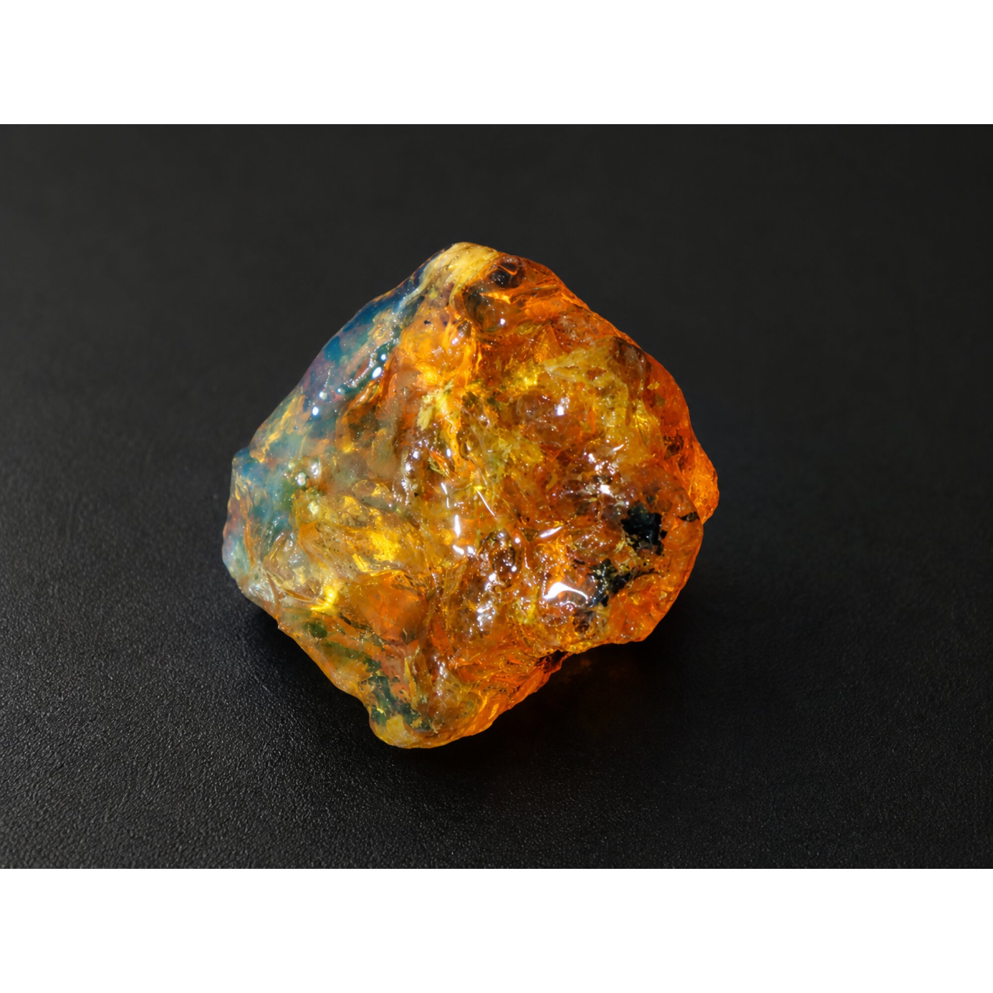 Clear orange blue Natural Dominican Amber rough Specimen 35 mm – photo 8