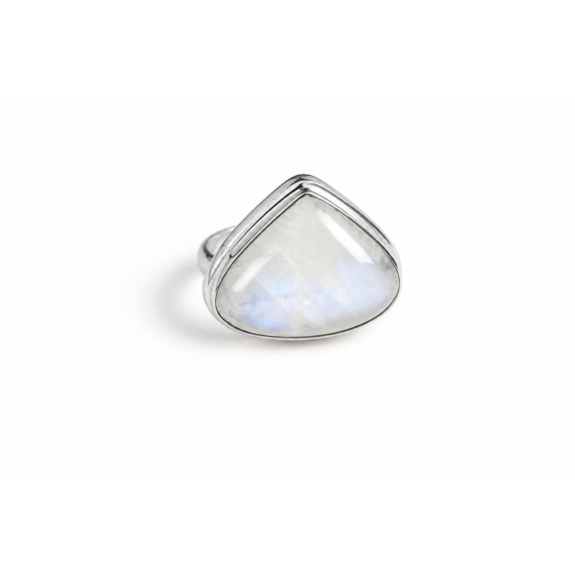 Crystal Clear purple white moonstone heart 925 Sterling Silver Ring Size 8.25 – photo 5
