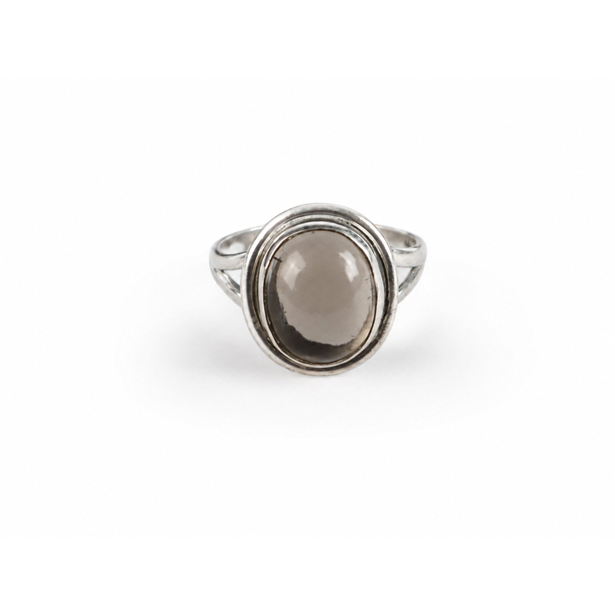 Clear light brown Natural Smoky Quartz oval 925 Sterling Silver Ring Size 8.50 – photo 4