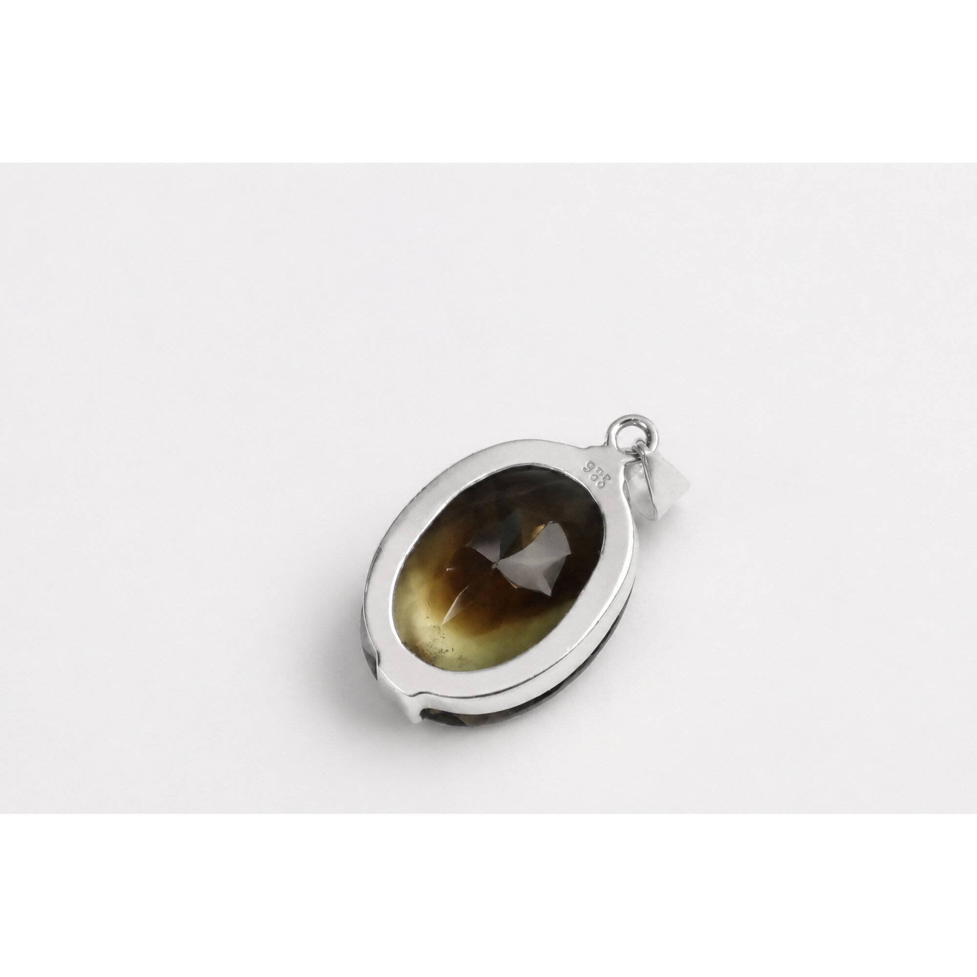 Clear green Natural Smoky quartz 925 Sterling Silver Pendant 41 mm – photo 6