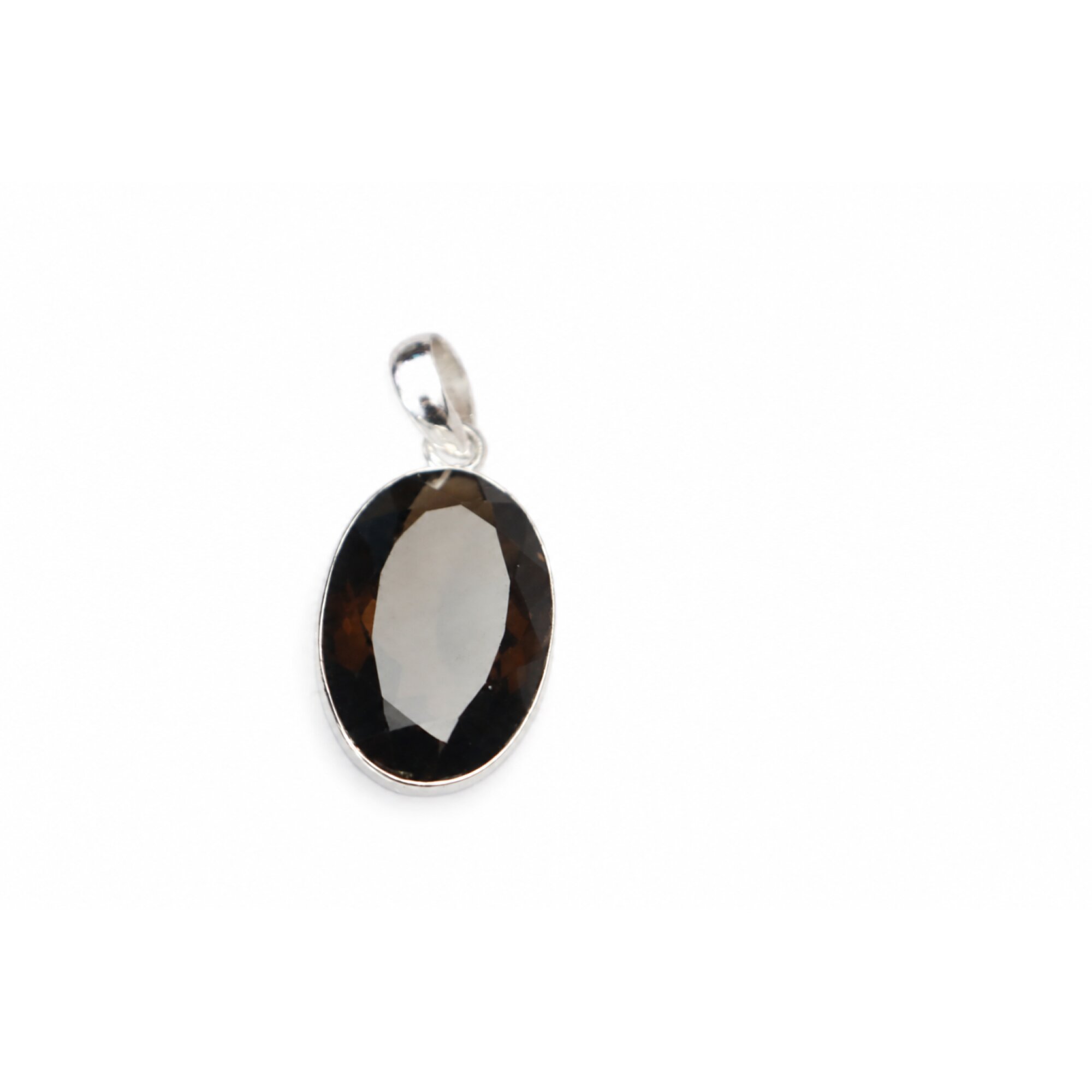 Clear purple Natural smokey quartz oval 925 Sterling Silver Pendant 43 mm – photo 6