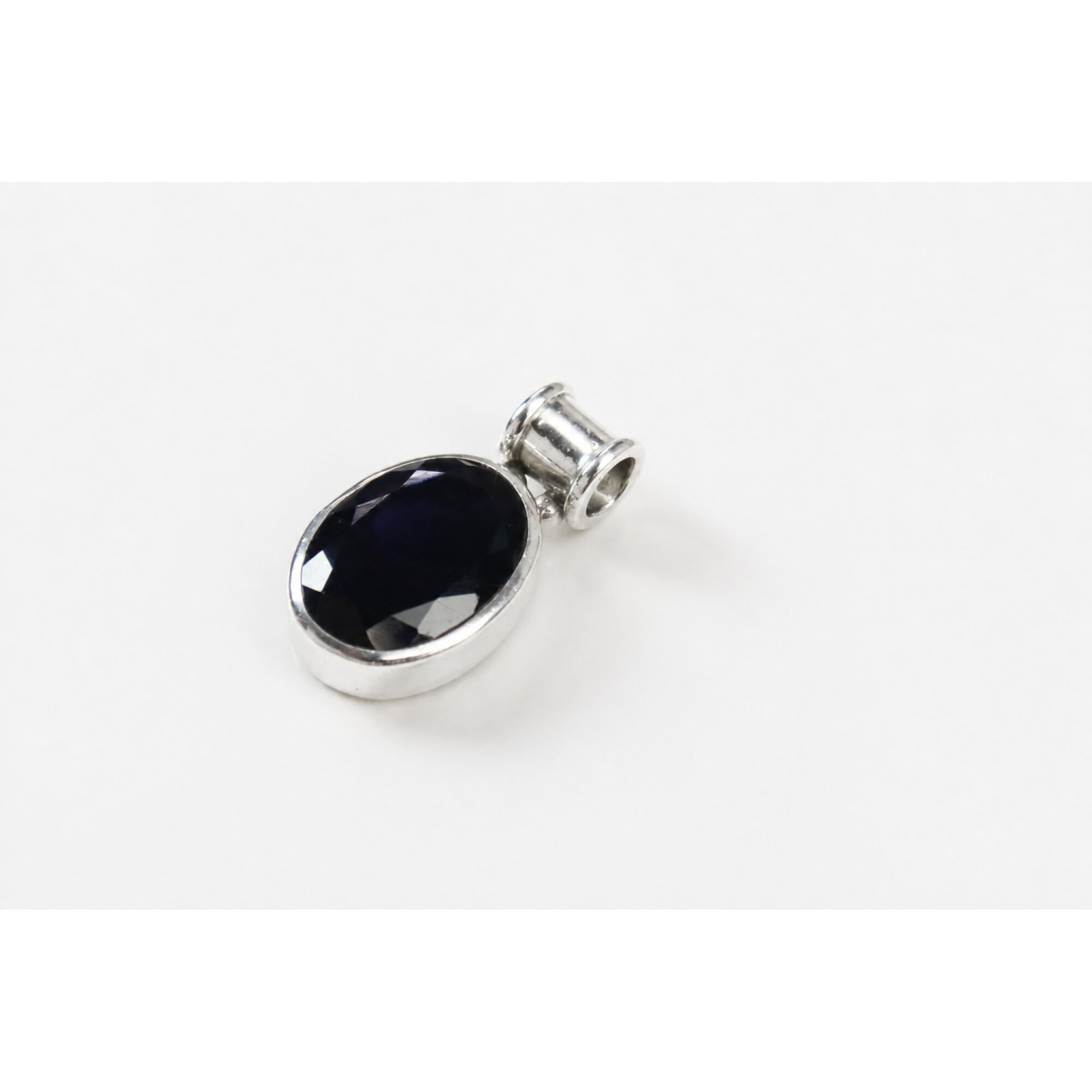 Clear dark purple Natural amethyst oval 925 Sterling Silver Pendant 30 mm – photo 5
