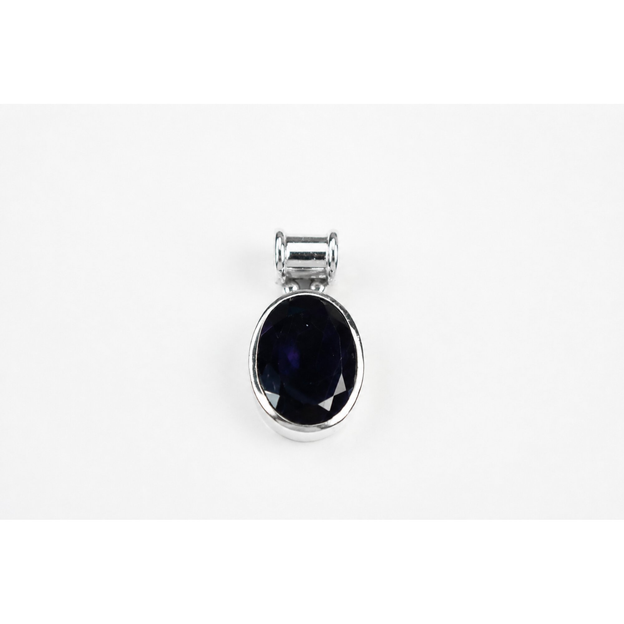 Clear dark purple Natural amethyst oval 925 Sterling Silver Pendant 30 mm – photo 8