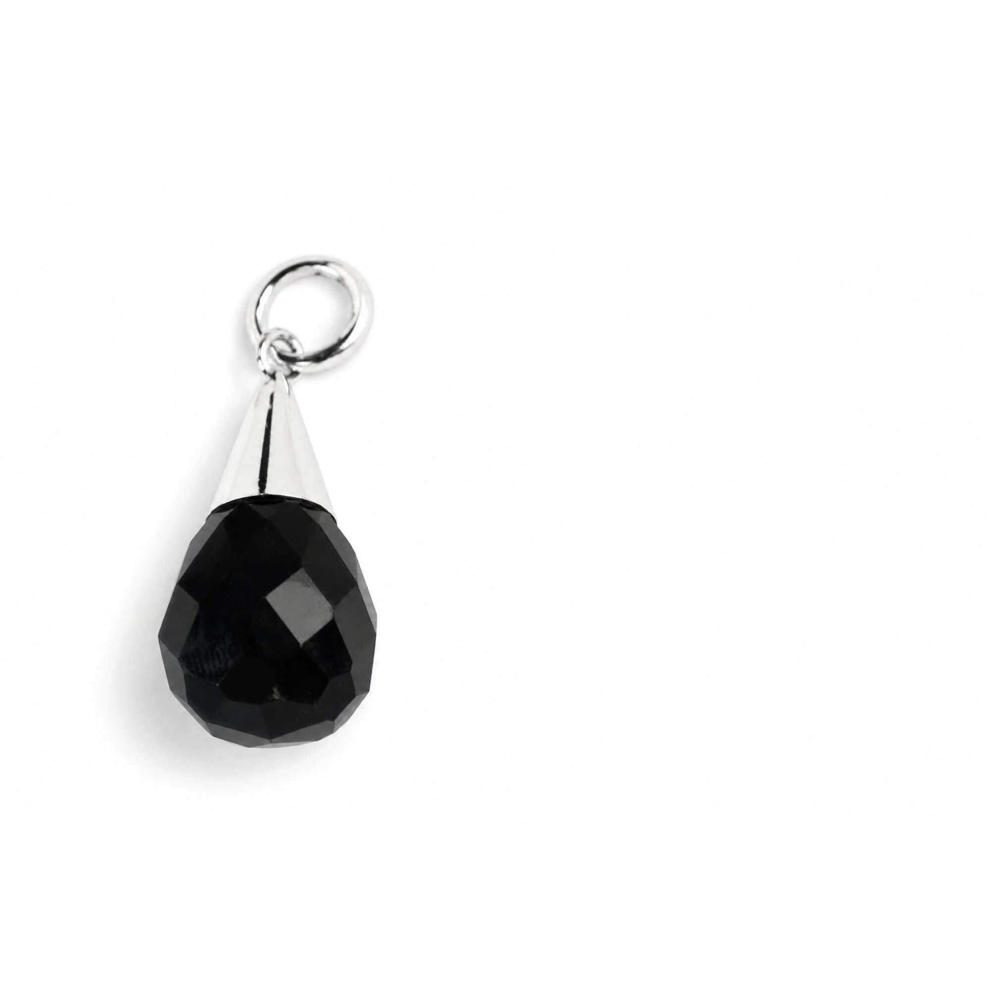 Clear black onyx pear 925 Sterling Silver Pendant 43 mm – photo 8