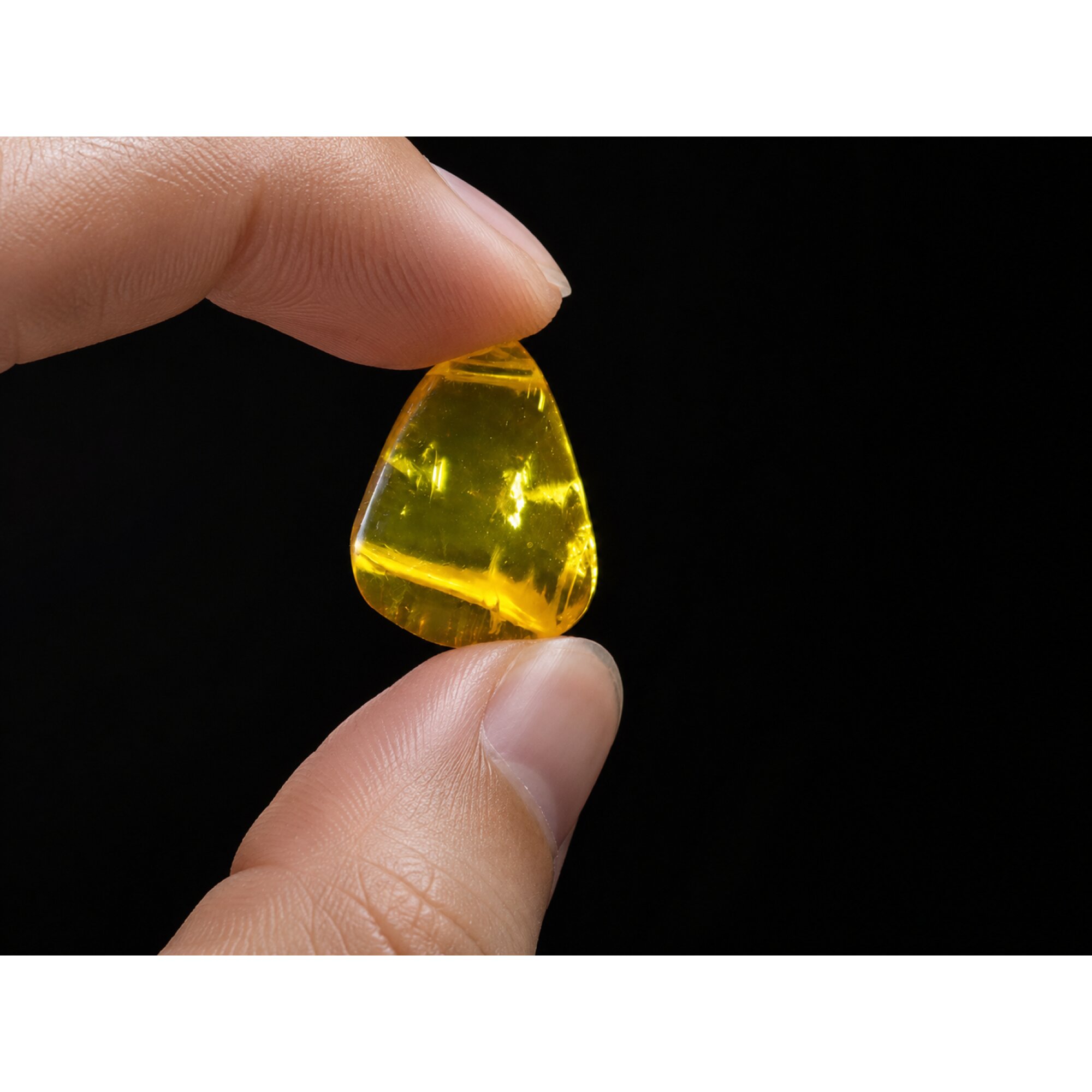 Clear yellow orange Natural Dominican Amber teardrop Polished Stone 20 mm – photo 4