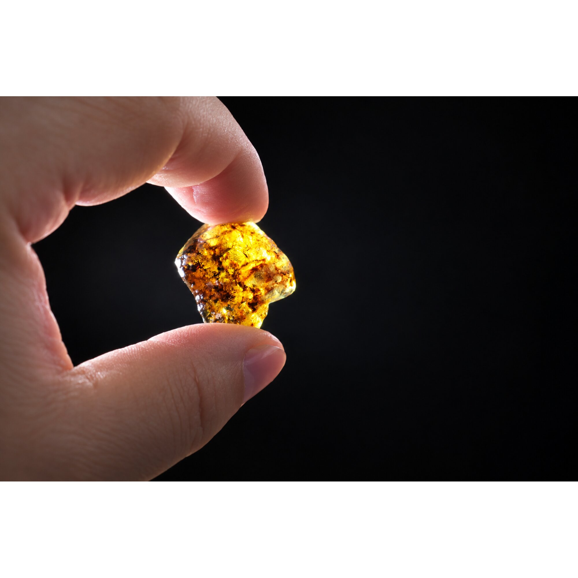 Clear blue yellow Natural Dominican Amber raw 925 Sterling Rough Specimen 27 mm – photo 3