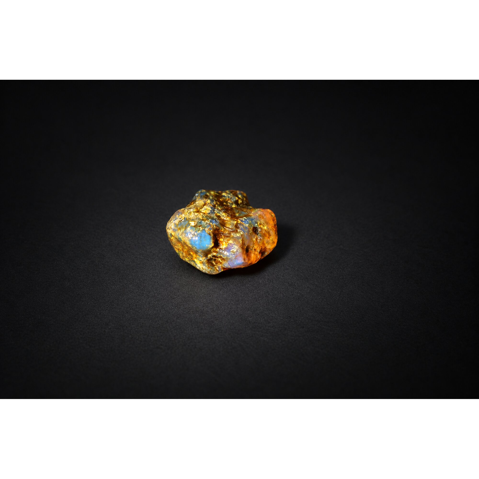 Clear blue yellow Natural Dominican Amber raw 925 Sterling Rough Specimen 27 mm – photo 7