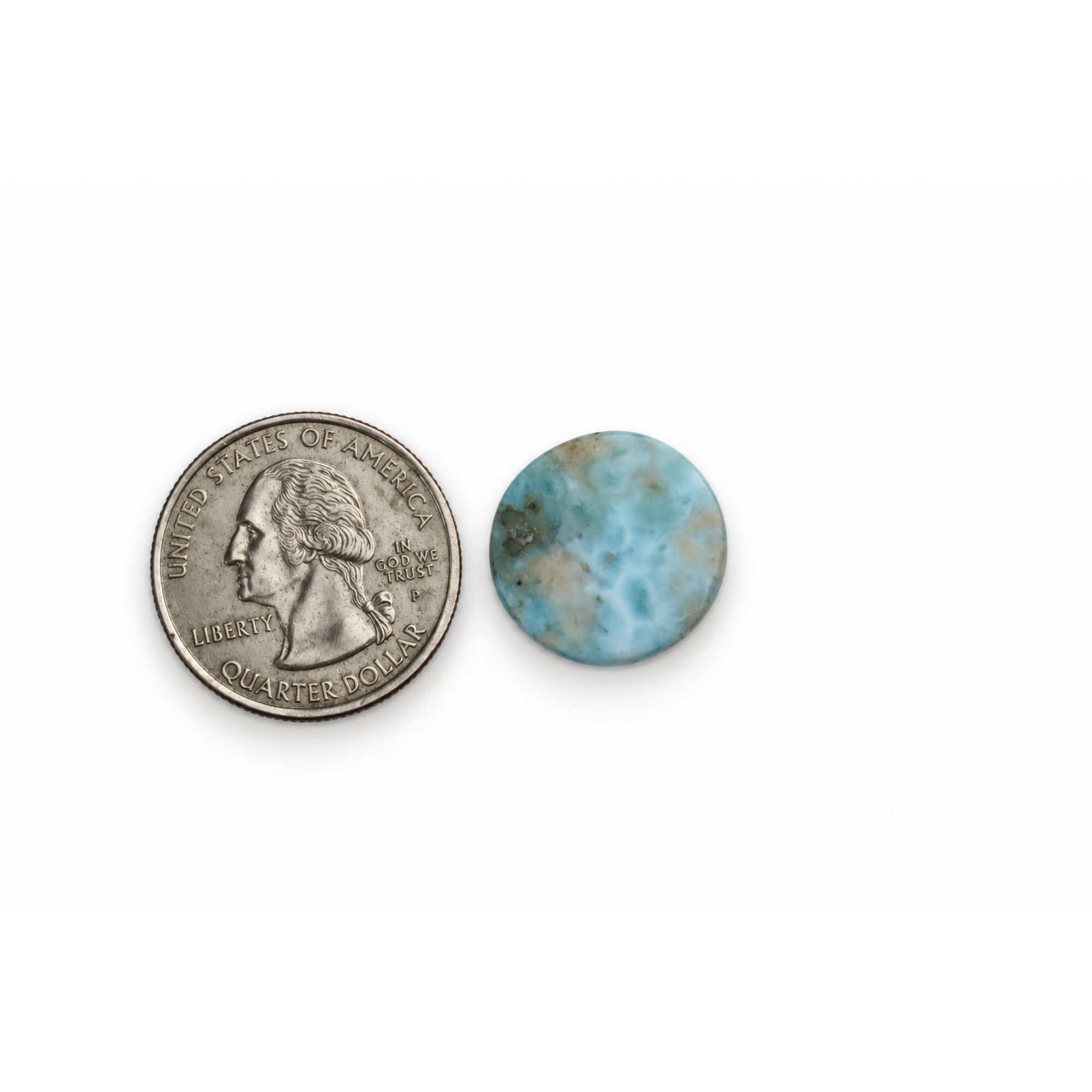 Genuine Handcrafted ocean blue larimar Polished 18mm – photo 3