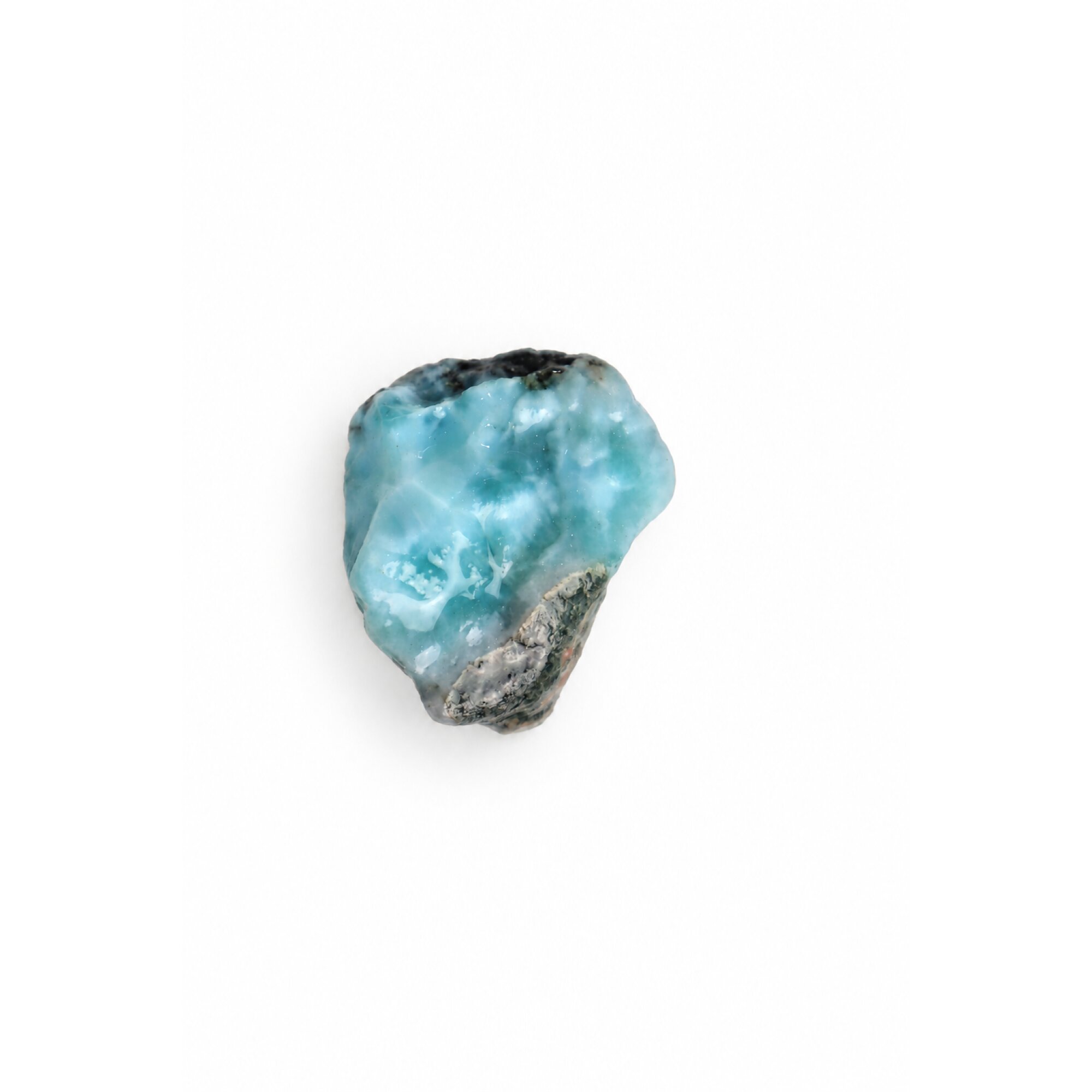 Natural sky blue rough Dominican Larimar 41mm – photo 2