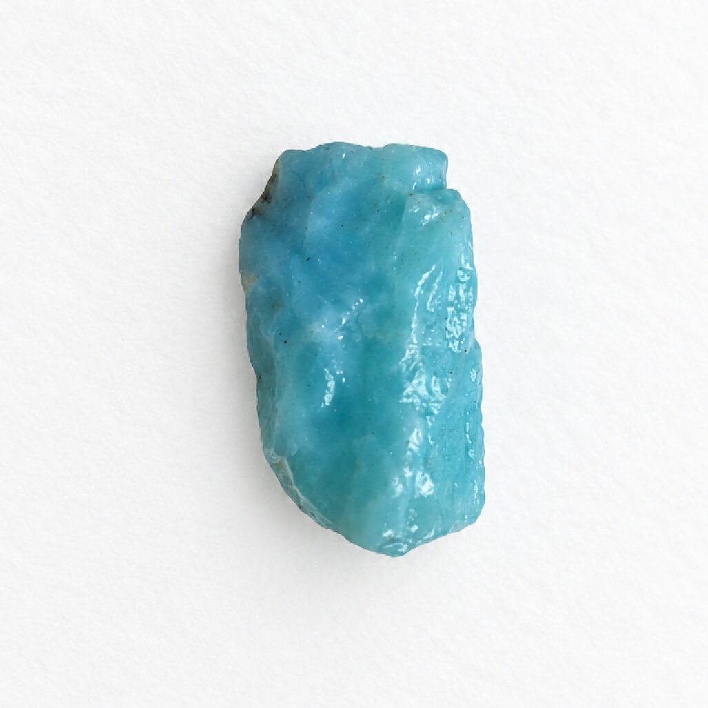 Earth crafted sky blue rough Dominican Larimar 29mm