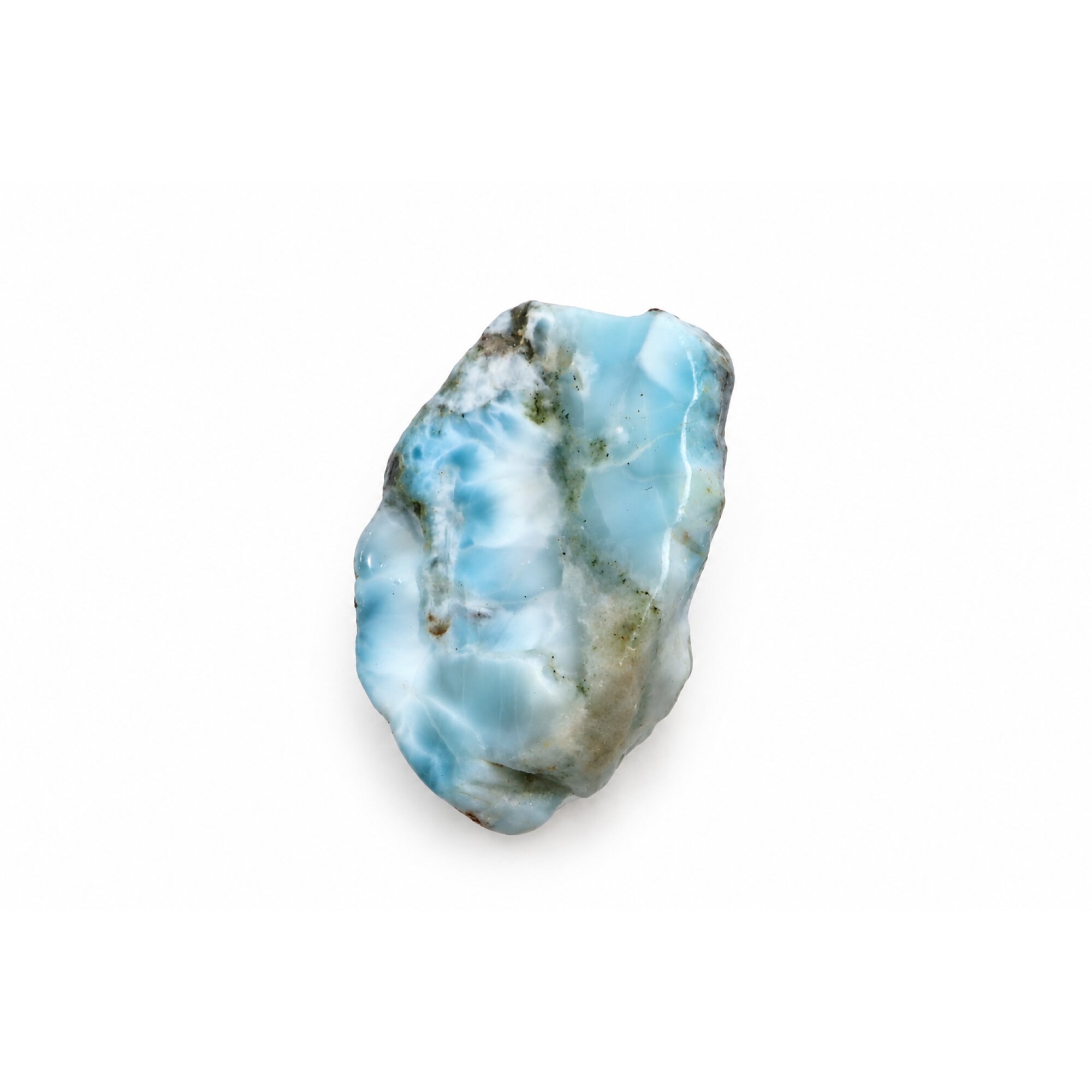 Natural ocean blue rough Dominican Larimar 49mm – photo 2