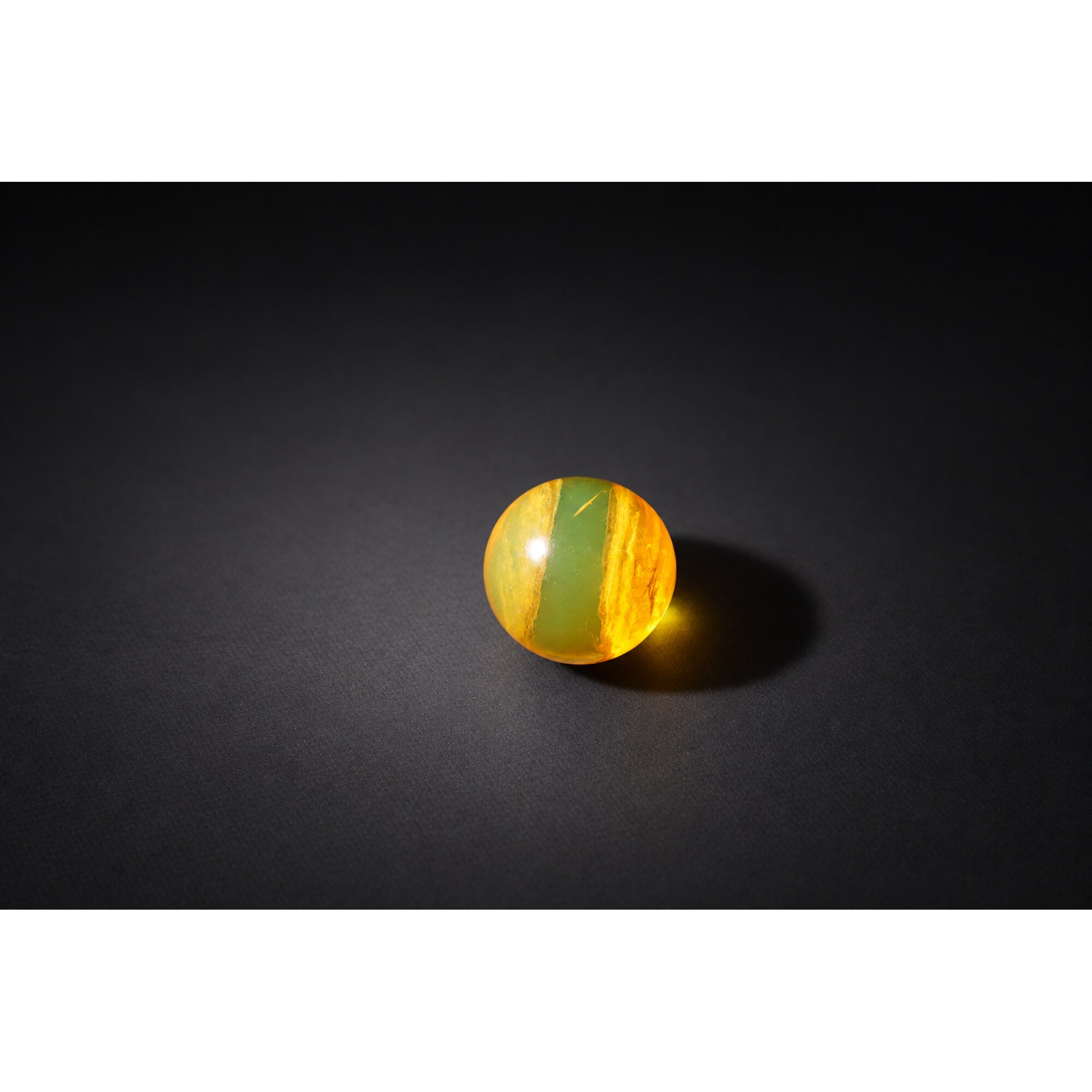 Pure natural orange green Dominican amber sphere/ball 20.5mm – photo 8