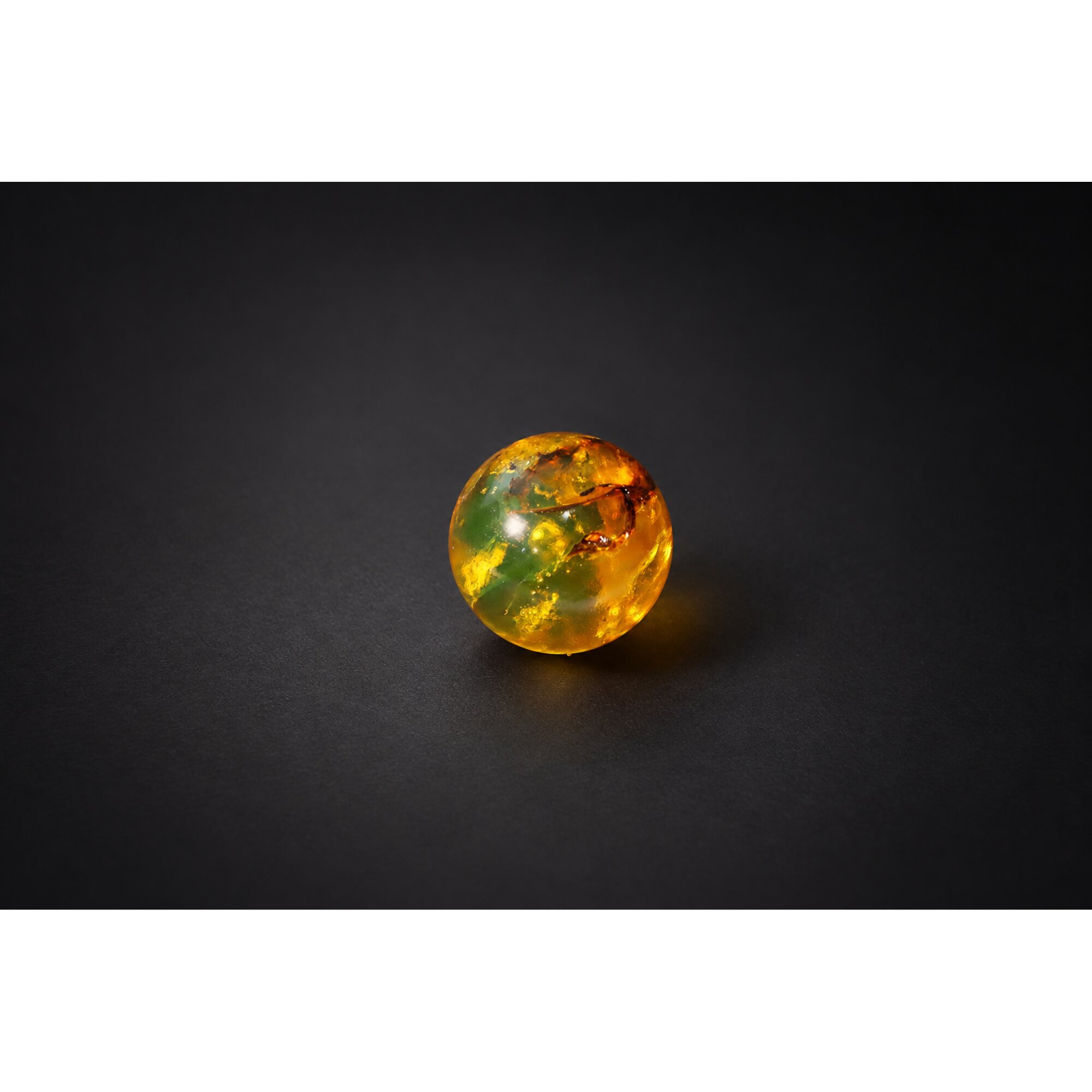 Pure natural orange green Dominican amber spheres/ball 22.5mm – photo 9