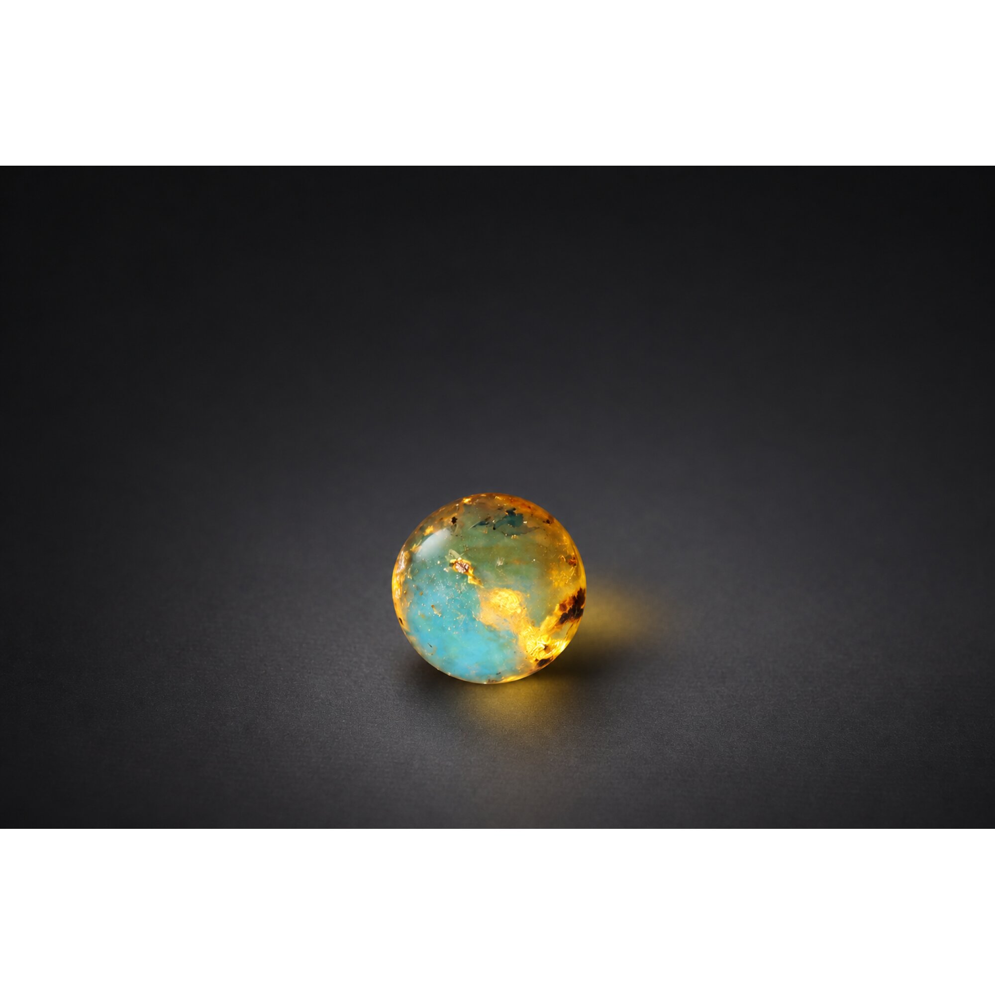 Natural orange blue Dominican amber sphere/ball 19.3mm – photo 2