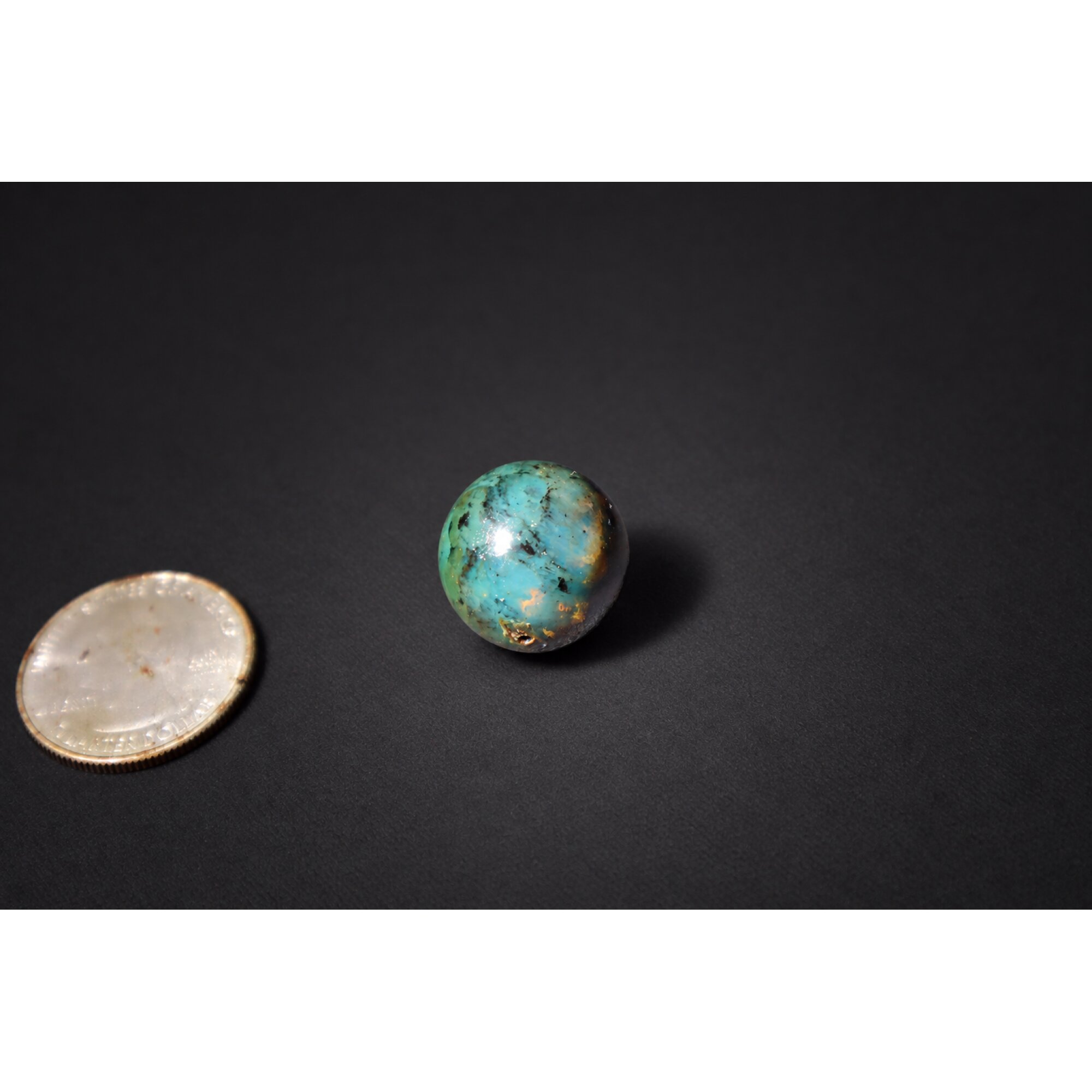 Natural cognac blue Dominican amber sphere/ball 19mm – photo 5