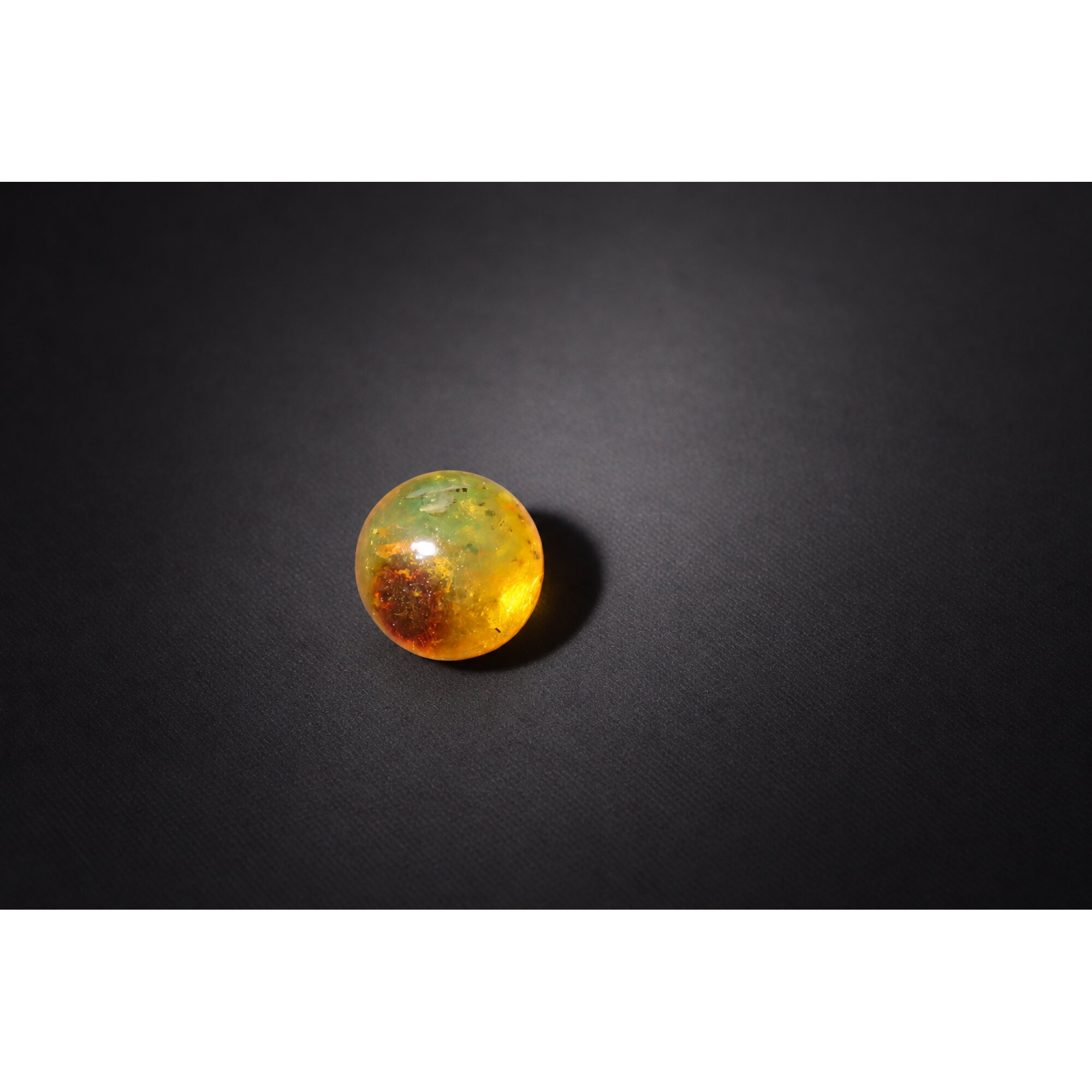 Earth mined yellow orange Dominican amber sphere/ball 18.5mm – photo 13