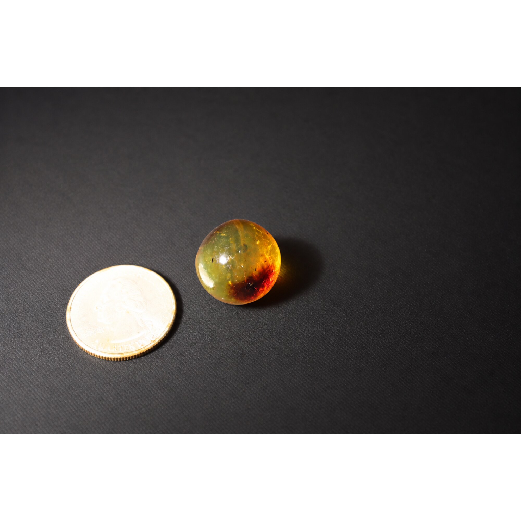 Earth mined yellow orange Dominican amber sphere/ball 18.5mm – photo 14