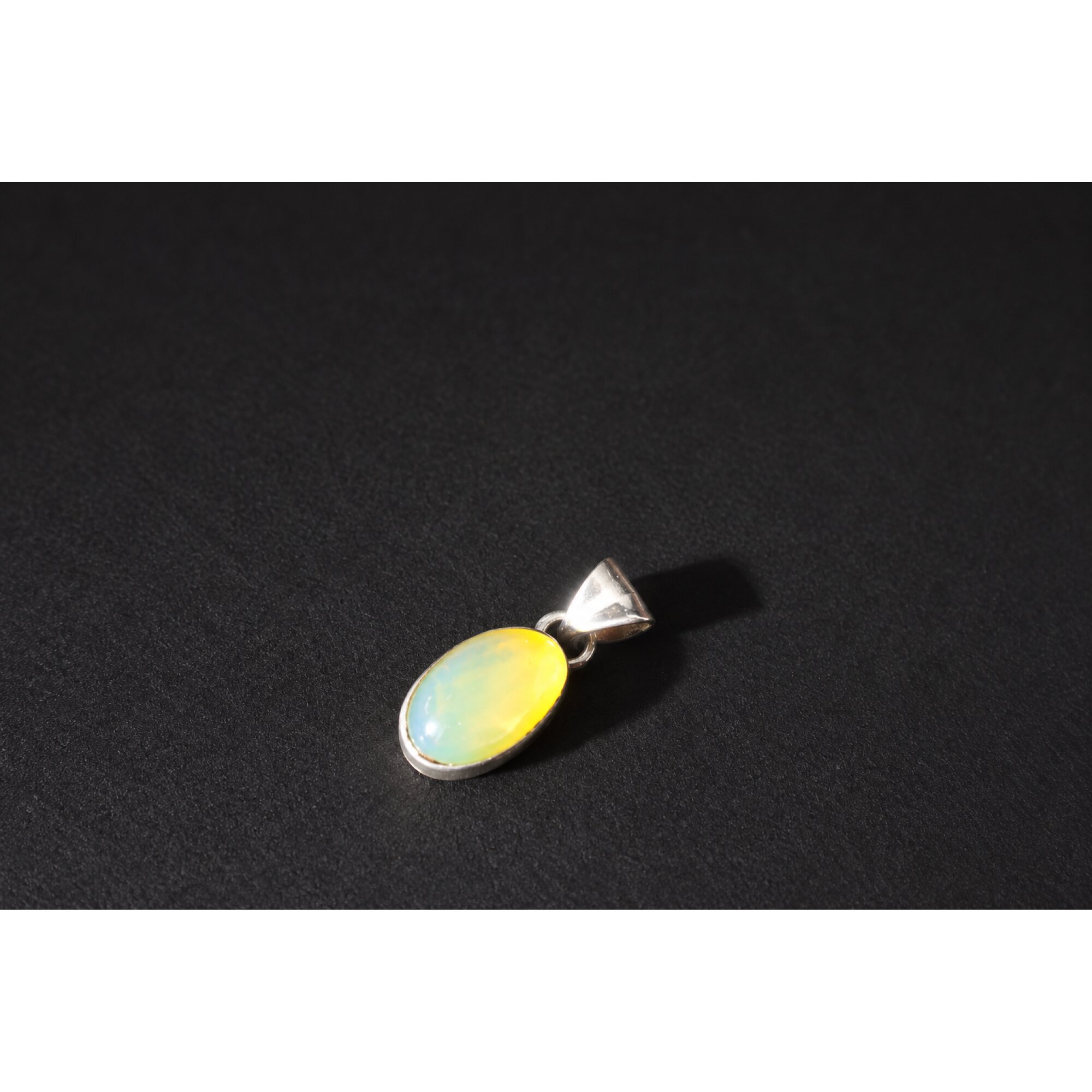 Hand finished light blue Dominican amber sterling silver pendant 23mm – photo 4