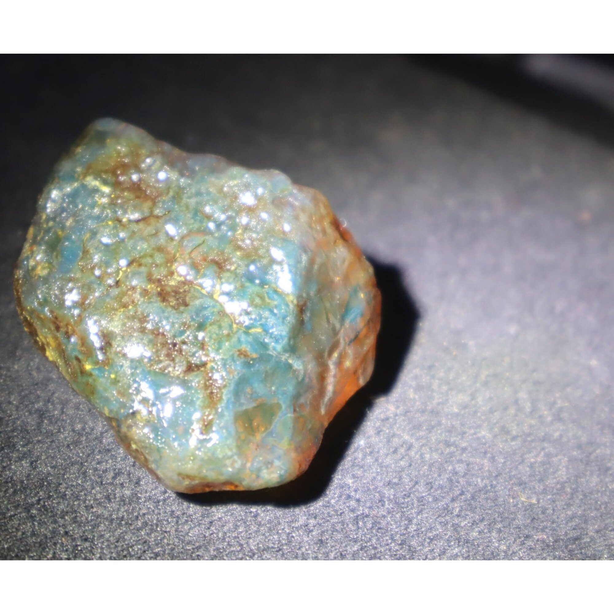 Genuine sky blue rough specimen Dominican amber 43mm – photo 14