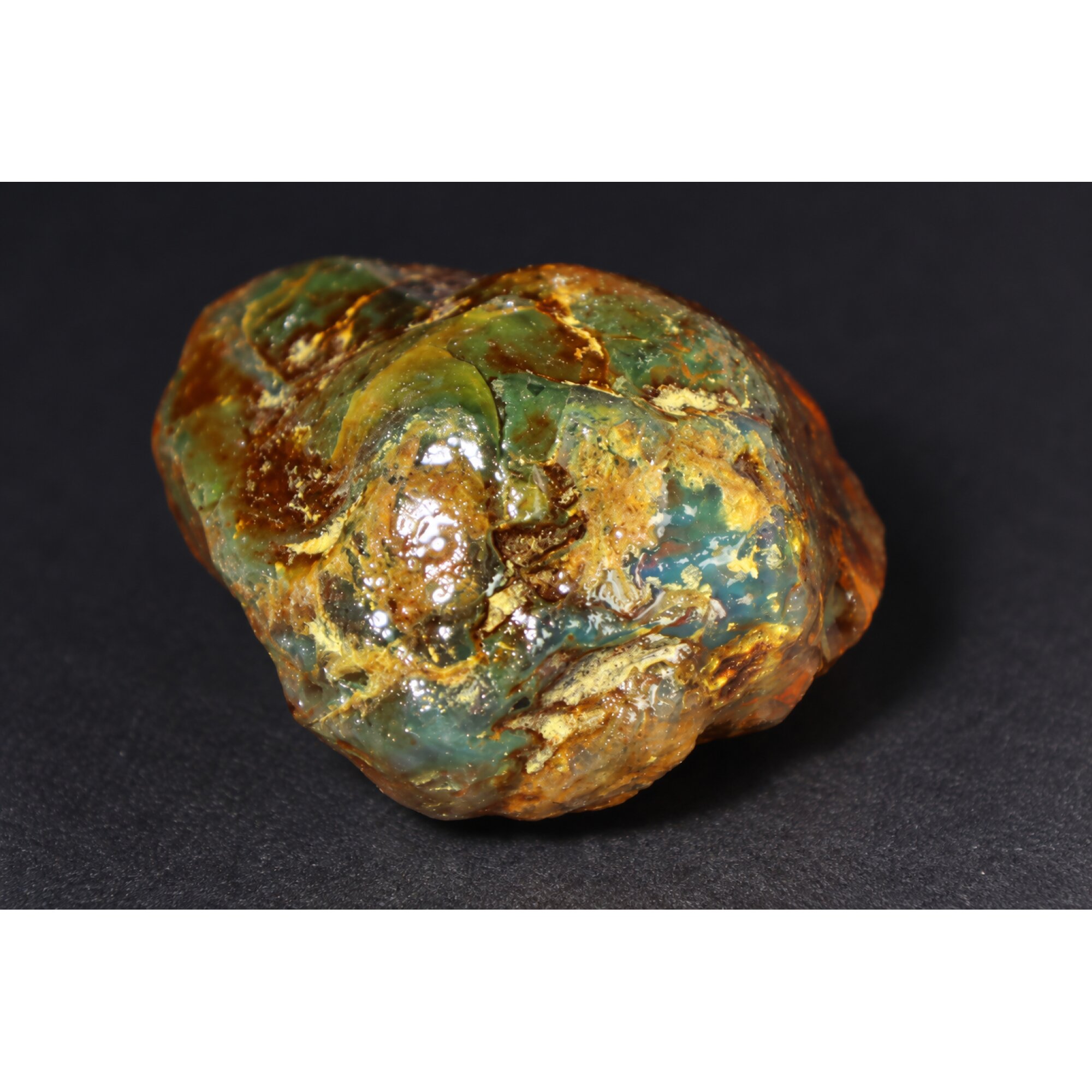 Real orange blue rough specimen Dominican amber 44mm – photo 4