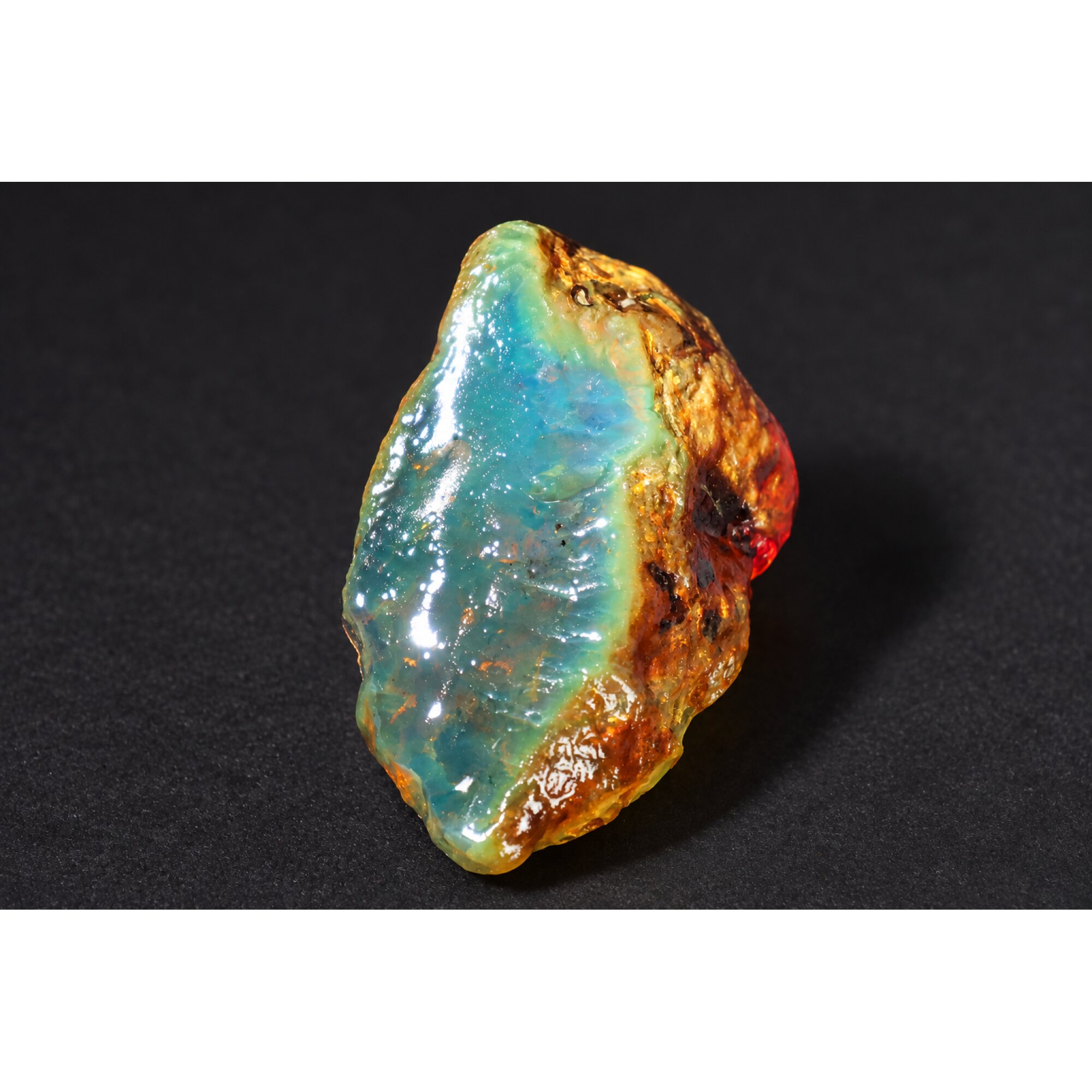 Genuine deep blue rough specimen Dominican amber 45mm – photo 7