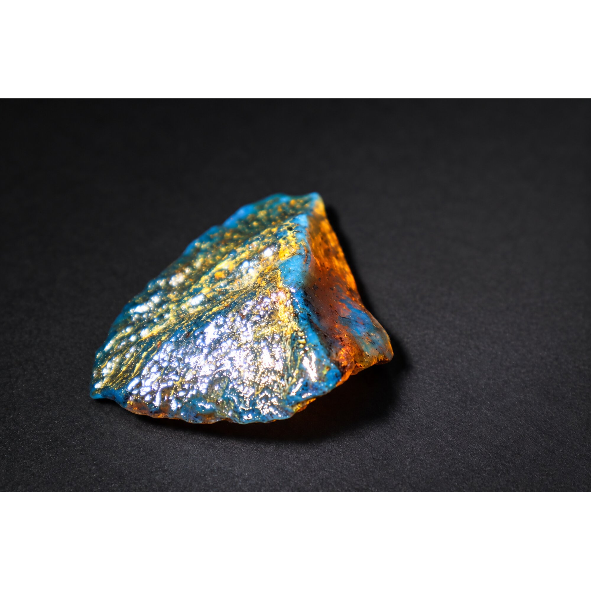 Authentic sky blue rough specimen Dominican amber 35mm – photo 7