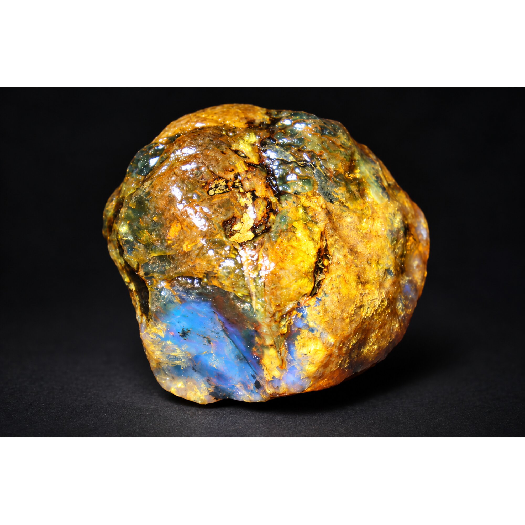 Authentic sky blue rough specimen Dominican amber 42mm – photo 7