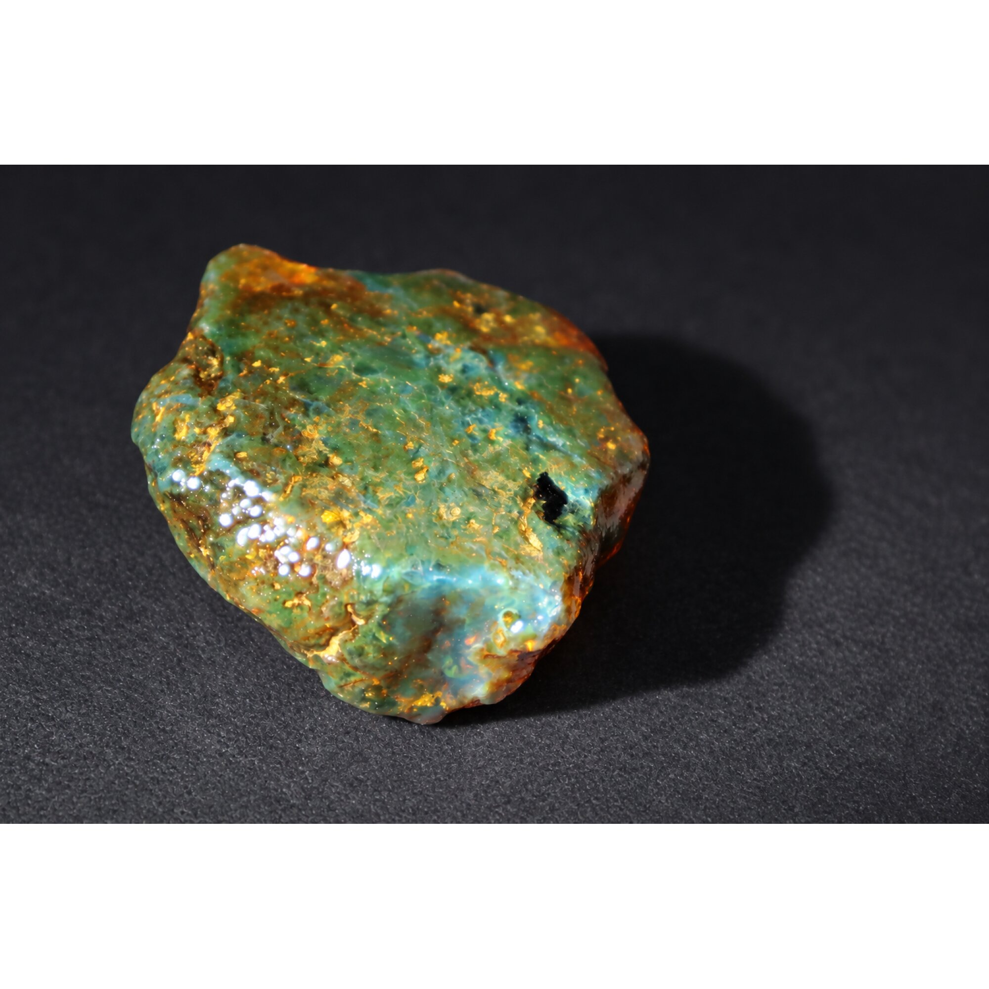 Real green blue rough specimen Dominican amber 42mm – photo 3