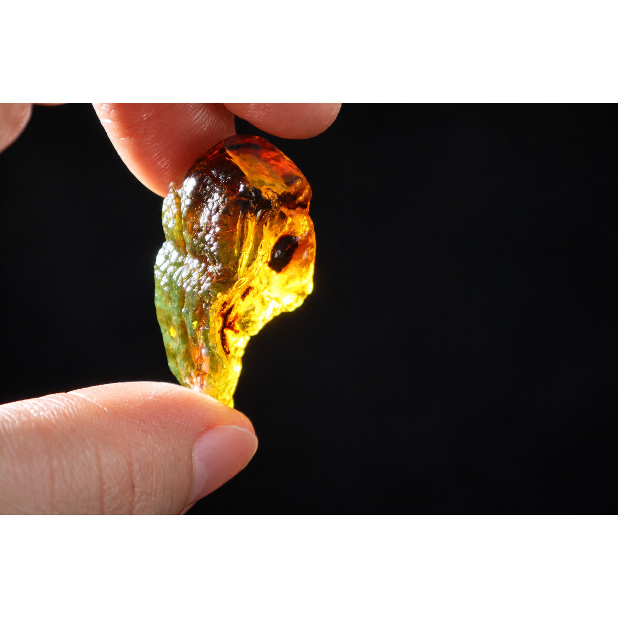 Genuine turquoise blue rough specimen Dominican amber 43mm – photo 14