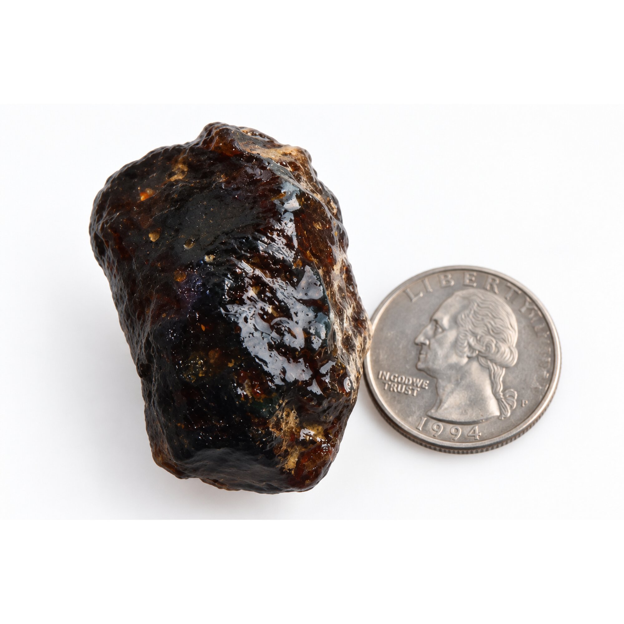 Genuine green blue rough specimen Dominican amber 50mm – photo 4