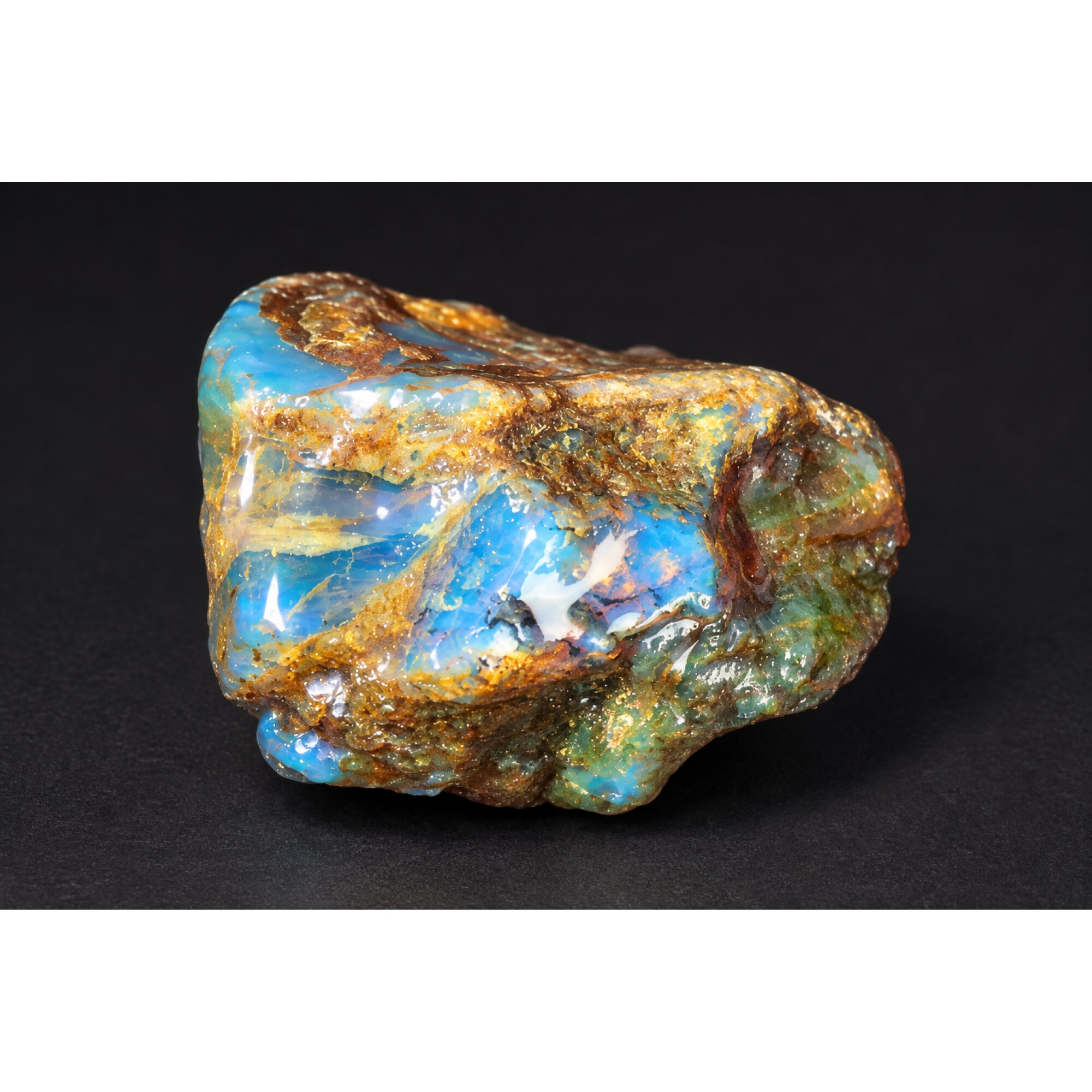 Authentic sky blue rough specimen Dominican amber 30mm – photo 14