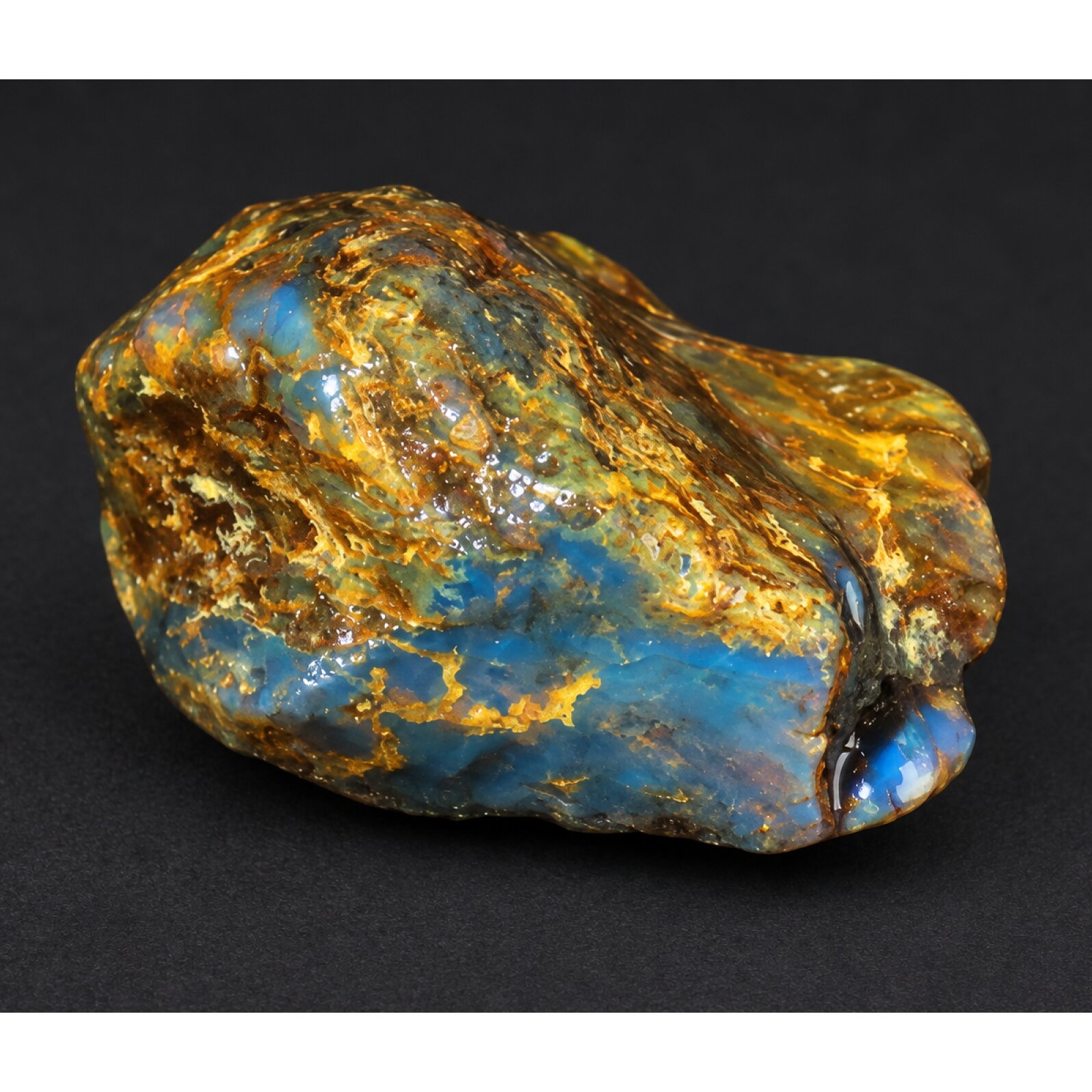 Authentic sky blue rough specimen Dominican amber 36mm
