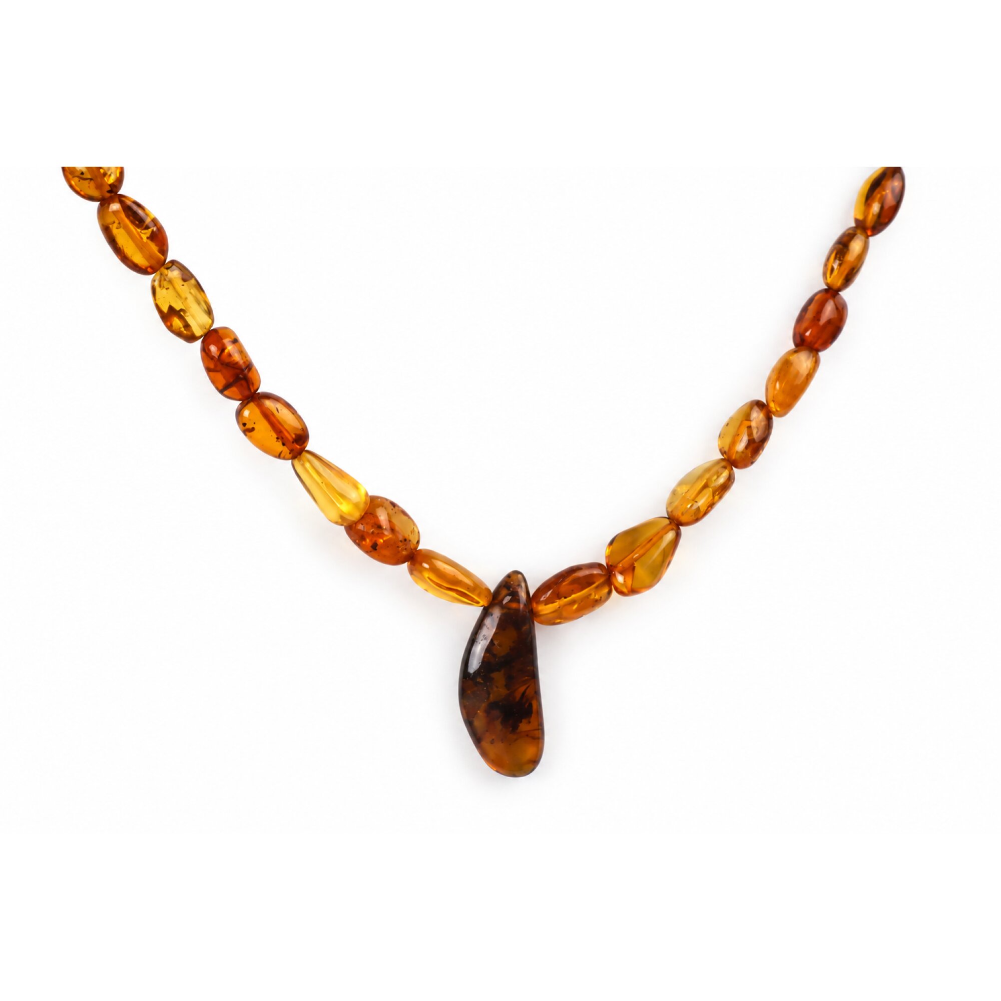 Boutique crafted green red Dominican amber sterling silver necklace 19.7in – photo 16