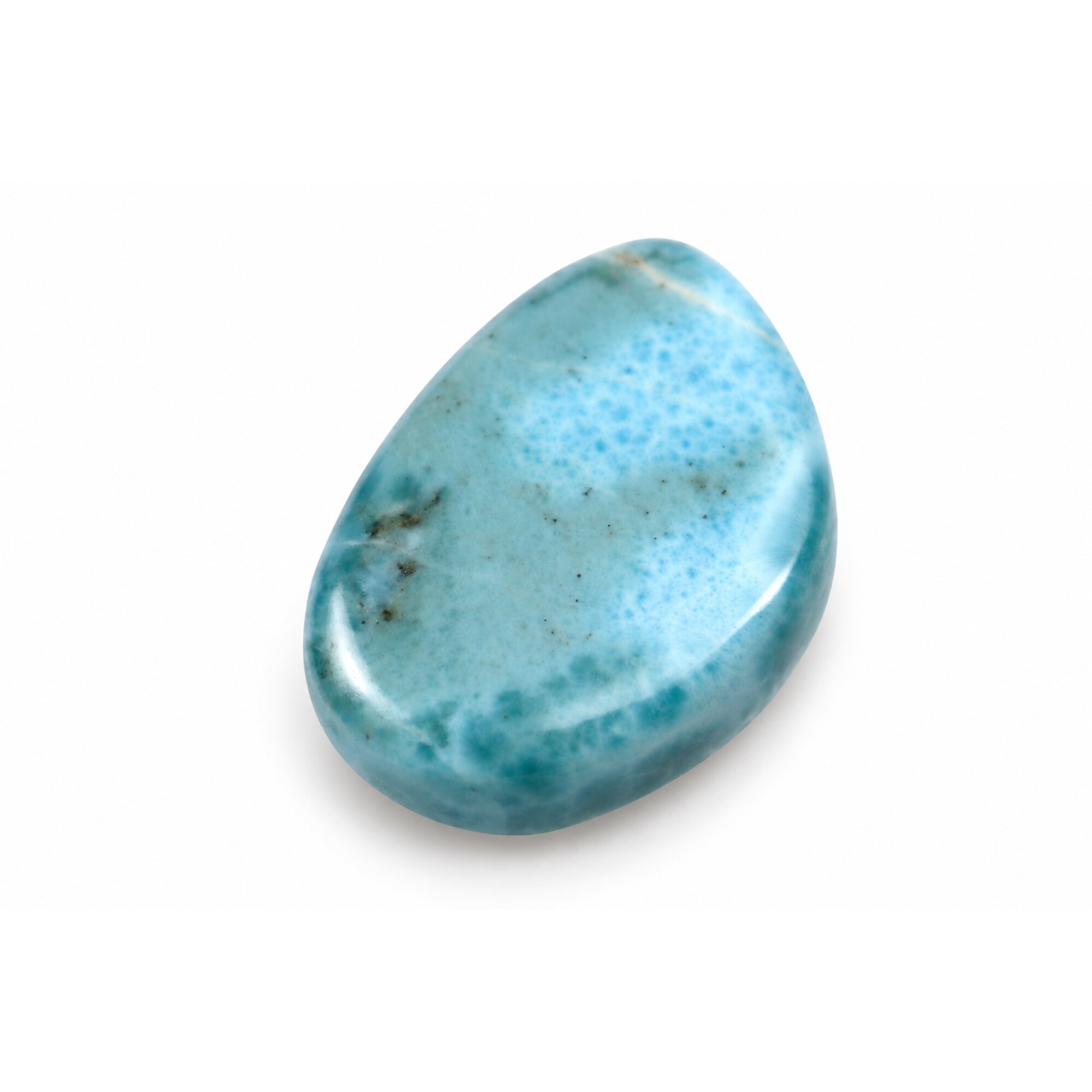 Genuine ocean green blue polished Dominican Larimar 43mm – photo 2